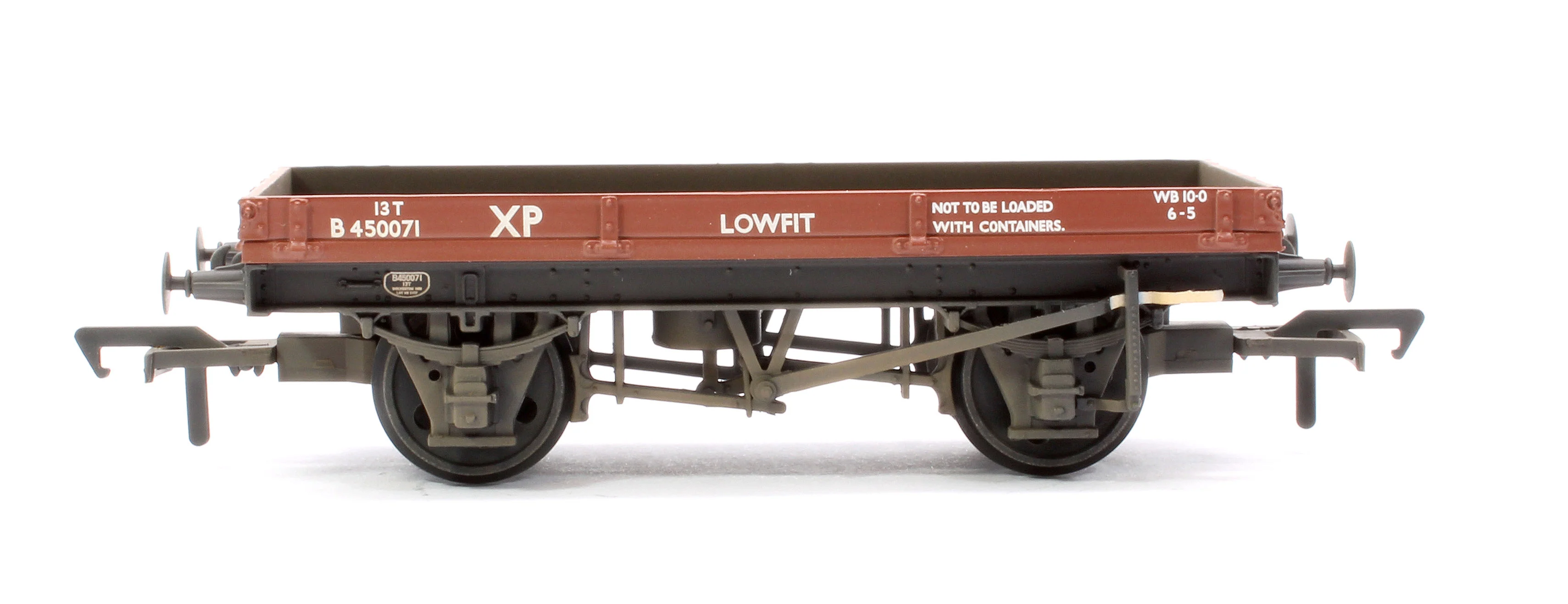 37-477E 1 Plank 'Lowfit' Wagon BR Bauxite (Early) No.B450071 - Weathered - Image 2