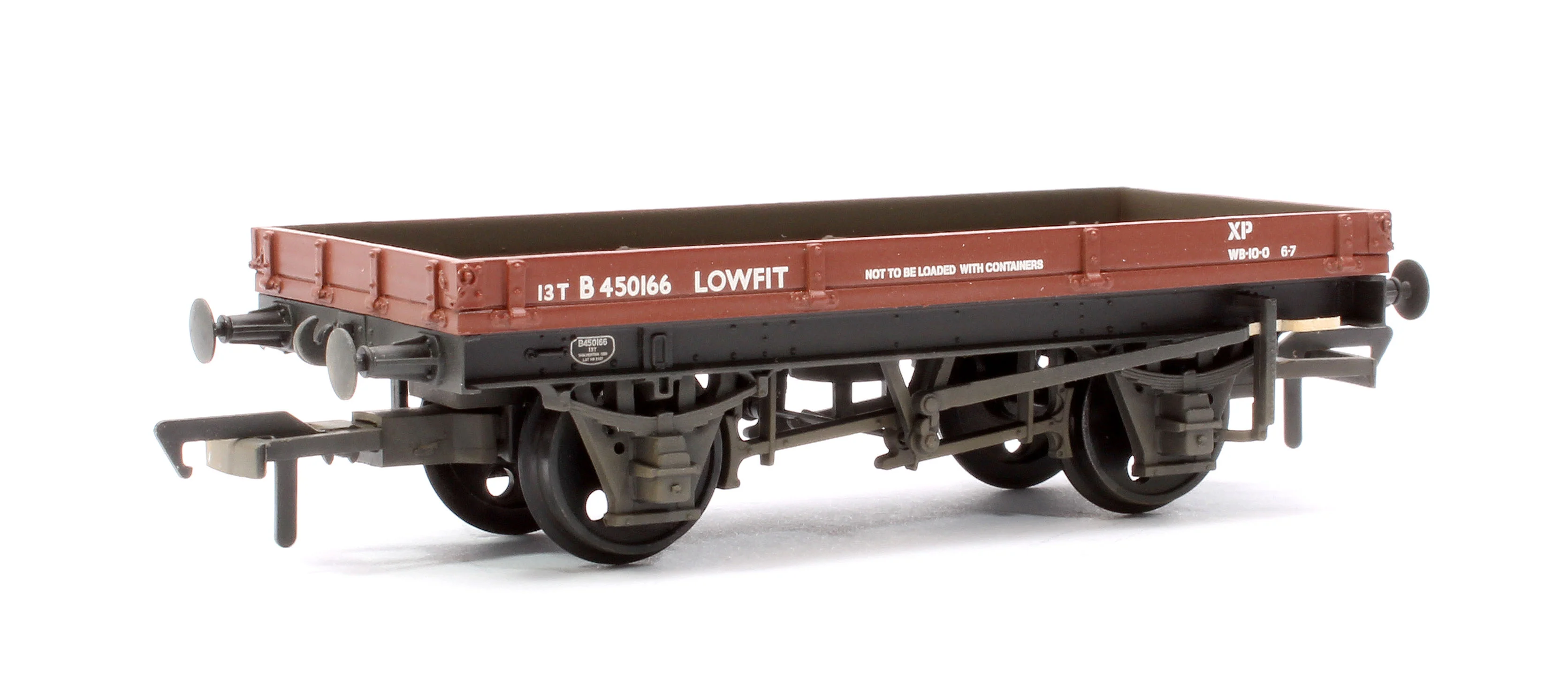 37-479C 1 Plank 'Lowfit' Wagon BR Bauxite (Late) No.B450166 - Weathered - Image 3