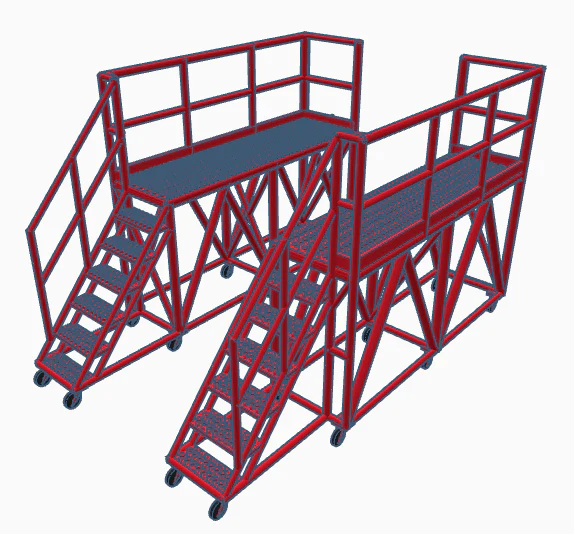 BSAS2R 2 x Access Steps Left & Right Stairs - Red