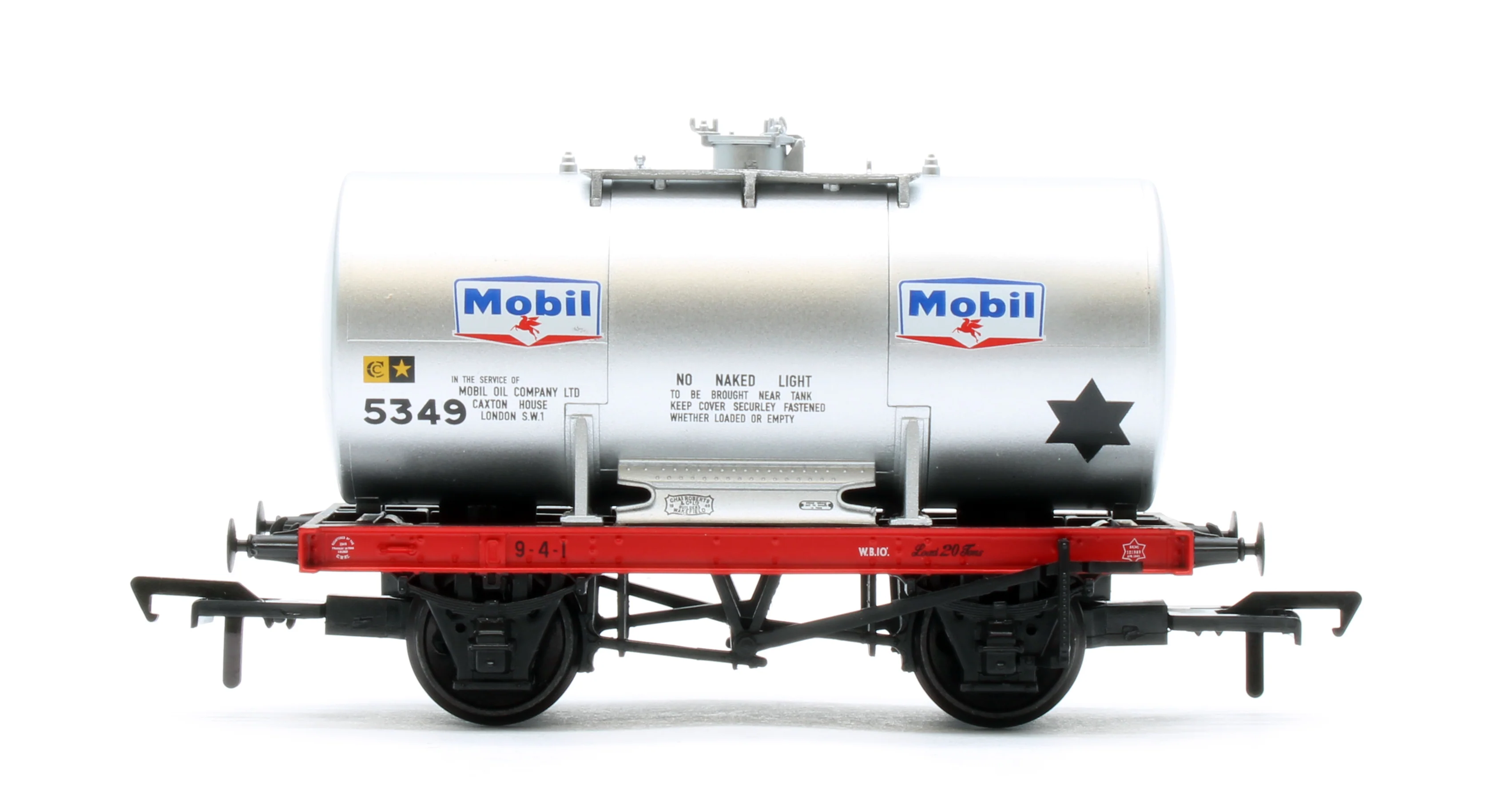 38-782 20T Anchor-Mounted Tank Wagon 'Mobil' Silver No.5349 - Image 3