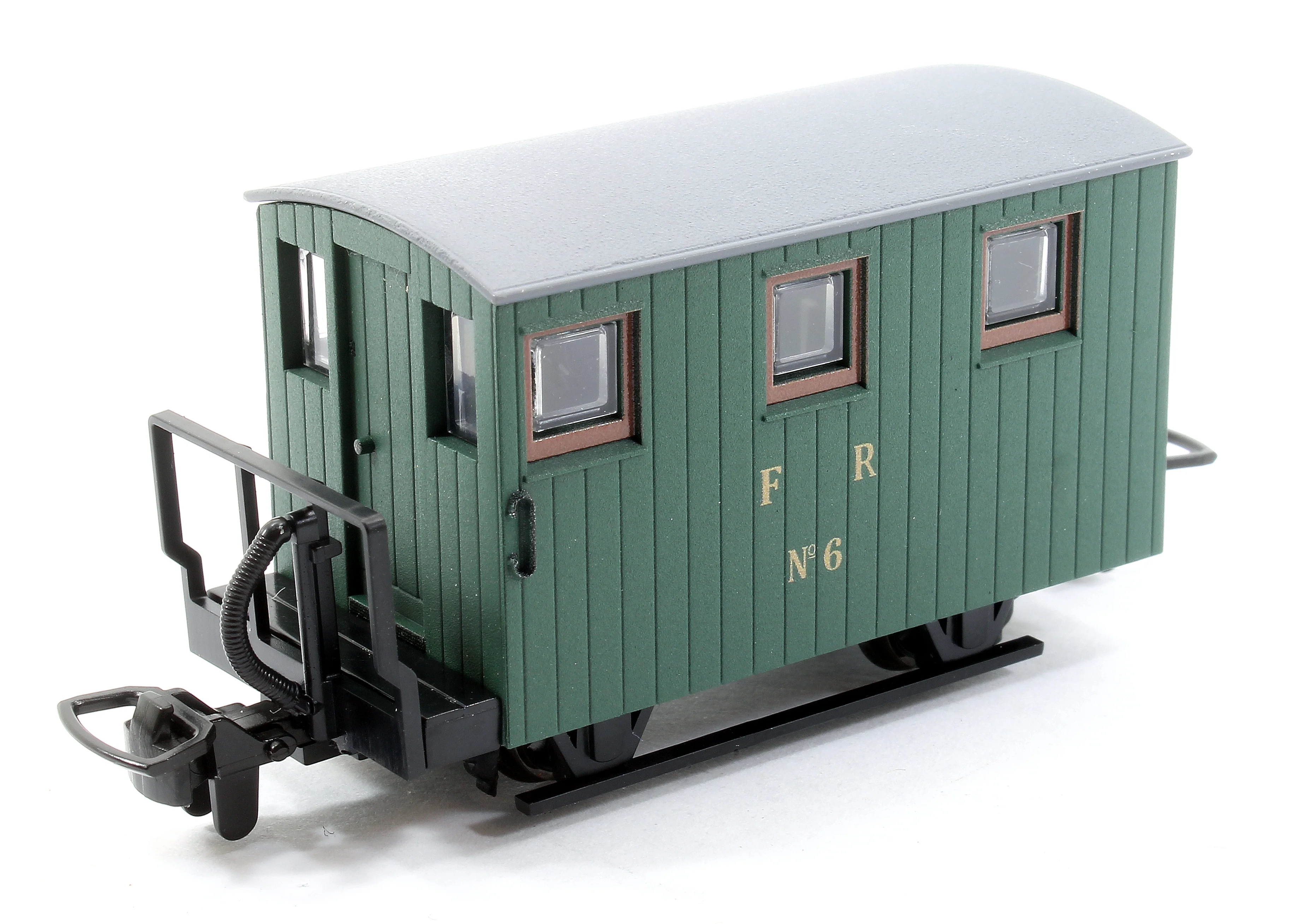 GR590A 4 Wheel Ffestiniog Railway Single Balcony Brake Van Green No.6 - Image 4
