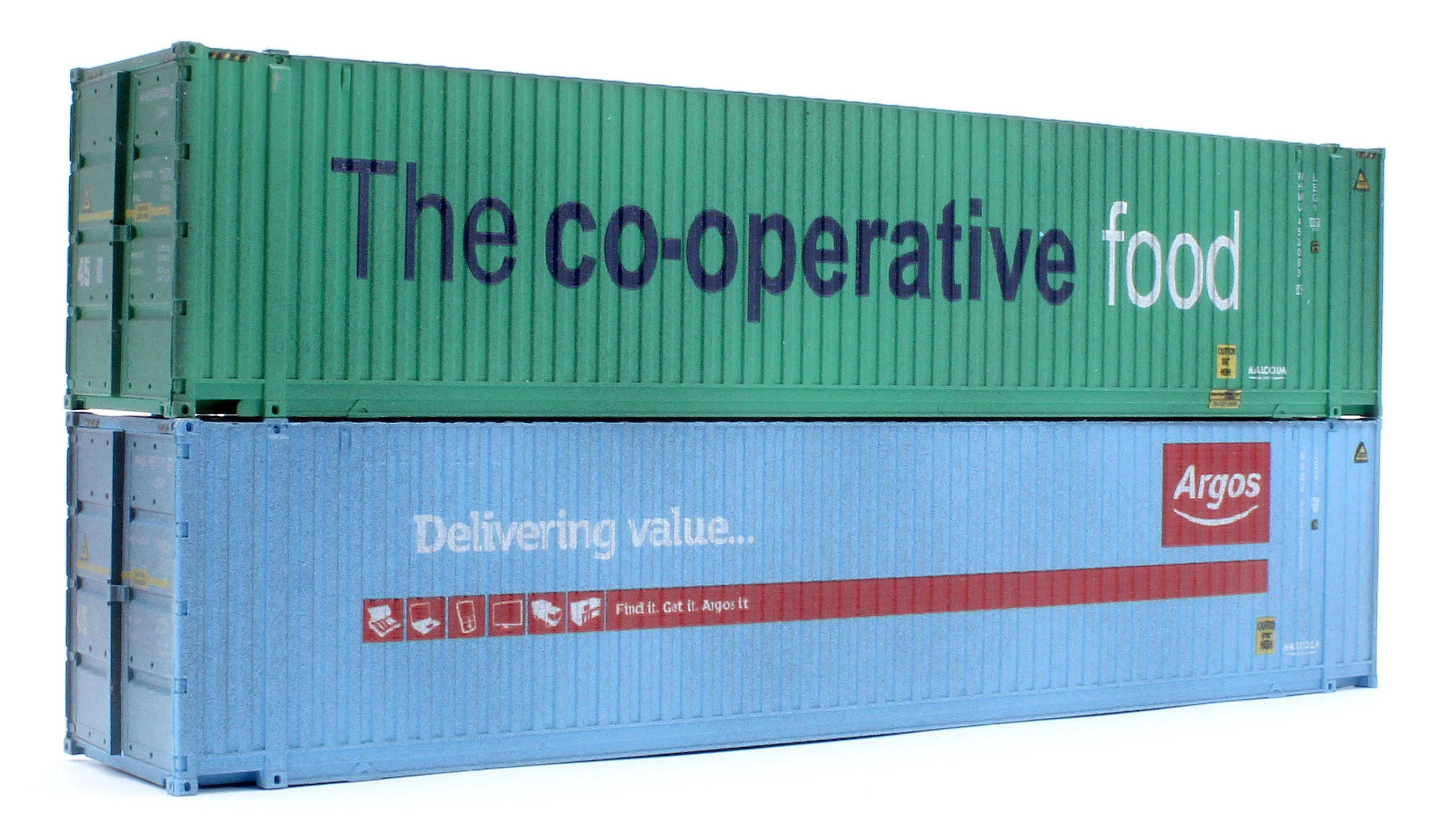 4F-028-111 45 Ft high cube Container Argos WHMU 450011-7 & CO-OP 450063-1 - Weathered