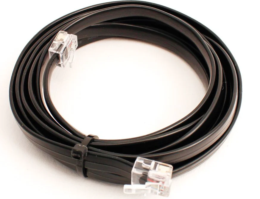 DCD-RJ12.4m 6-wire Flat Cable w/RJ12 Connectors (4m)