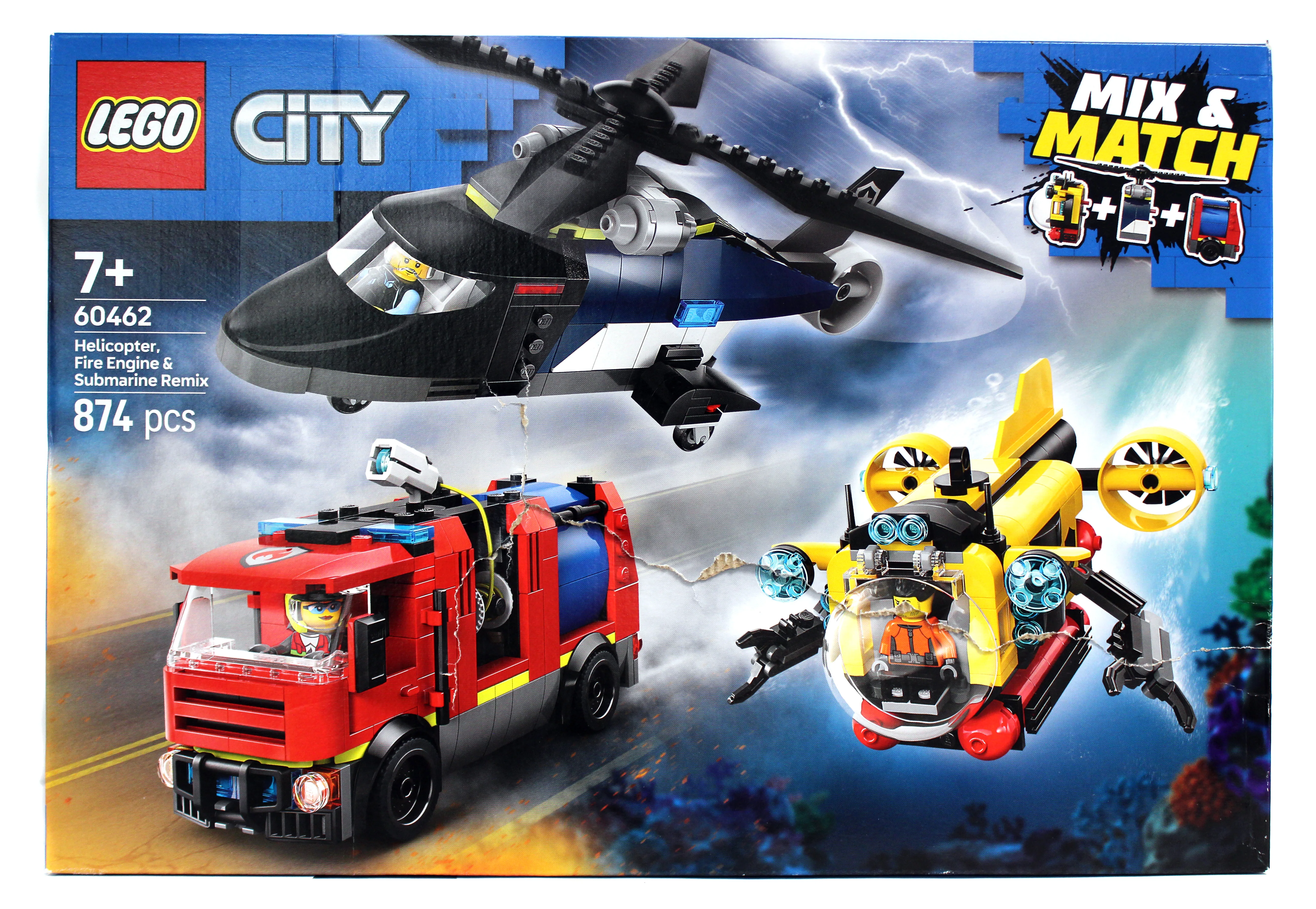 60462 Lego City Helicopter, Fire Truck & Submarine Remix - 60462 - Damaged Box - Image 2