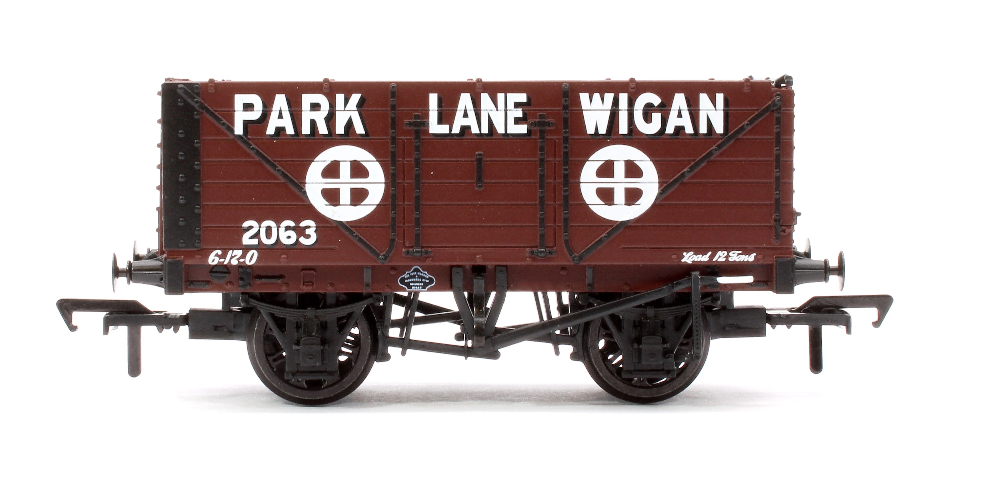 37-082C 7 Plank End Door Wagon 'Park Lane Wigan' Brown No.2063 - Image 2