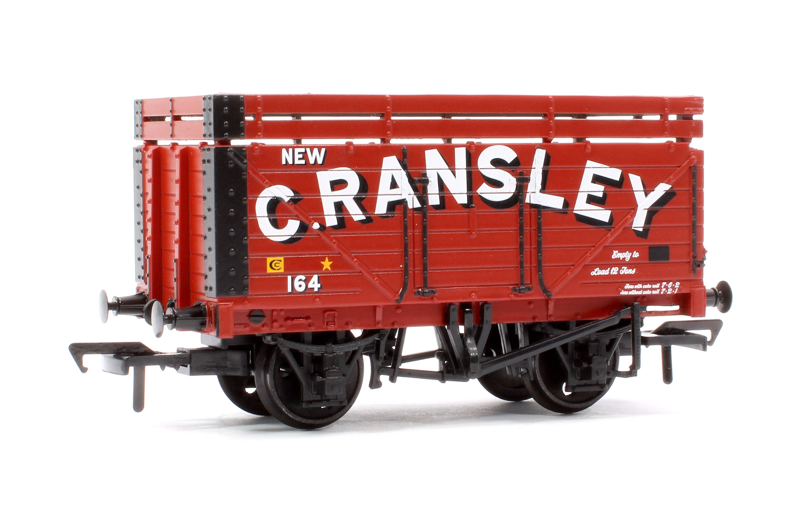 37-179A 7 Plank Wagon with Coke Rails 'New C. Ransley' Red No.164 - Image 3