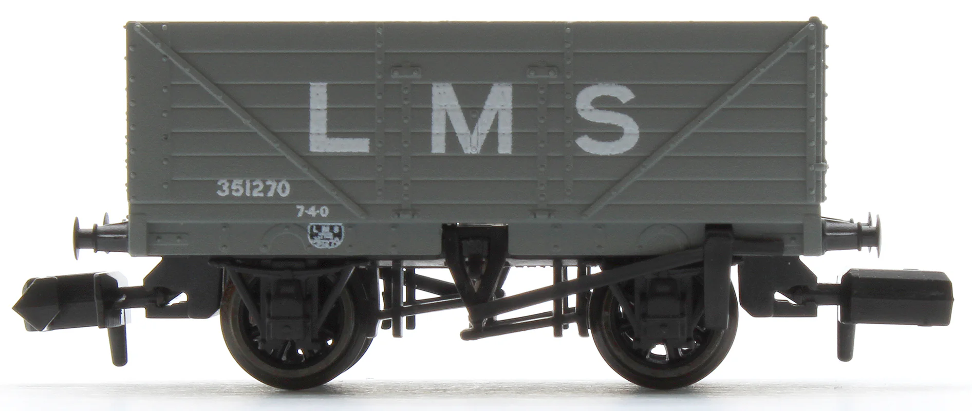 NR7003M 9ft 7 plank open wagon, LMS, grey No.351270 - Image 2