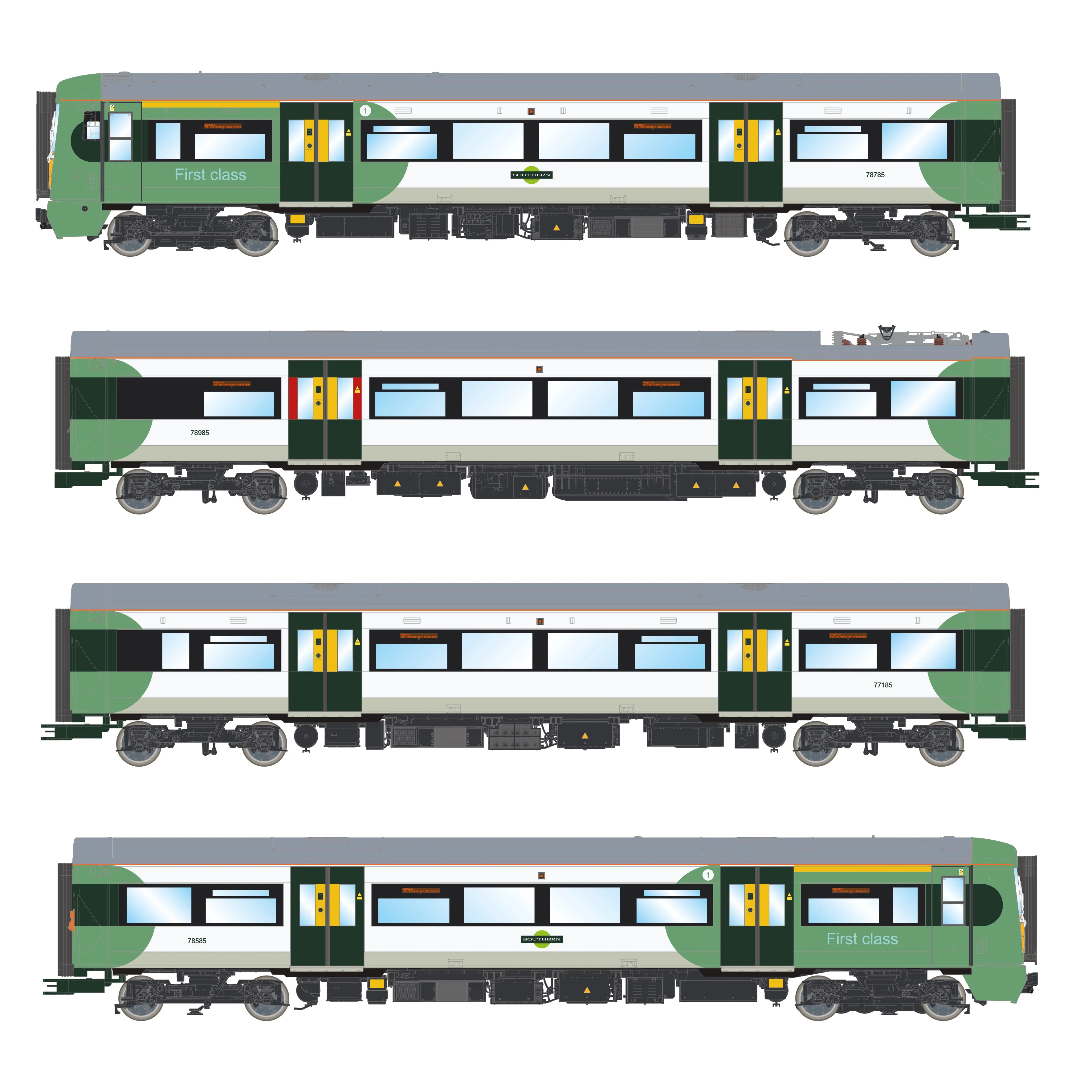 ACC3049 Class 377 'Electrostar' 4-car EMU 377215 Southern Green & White