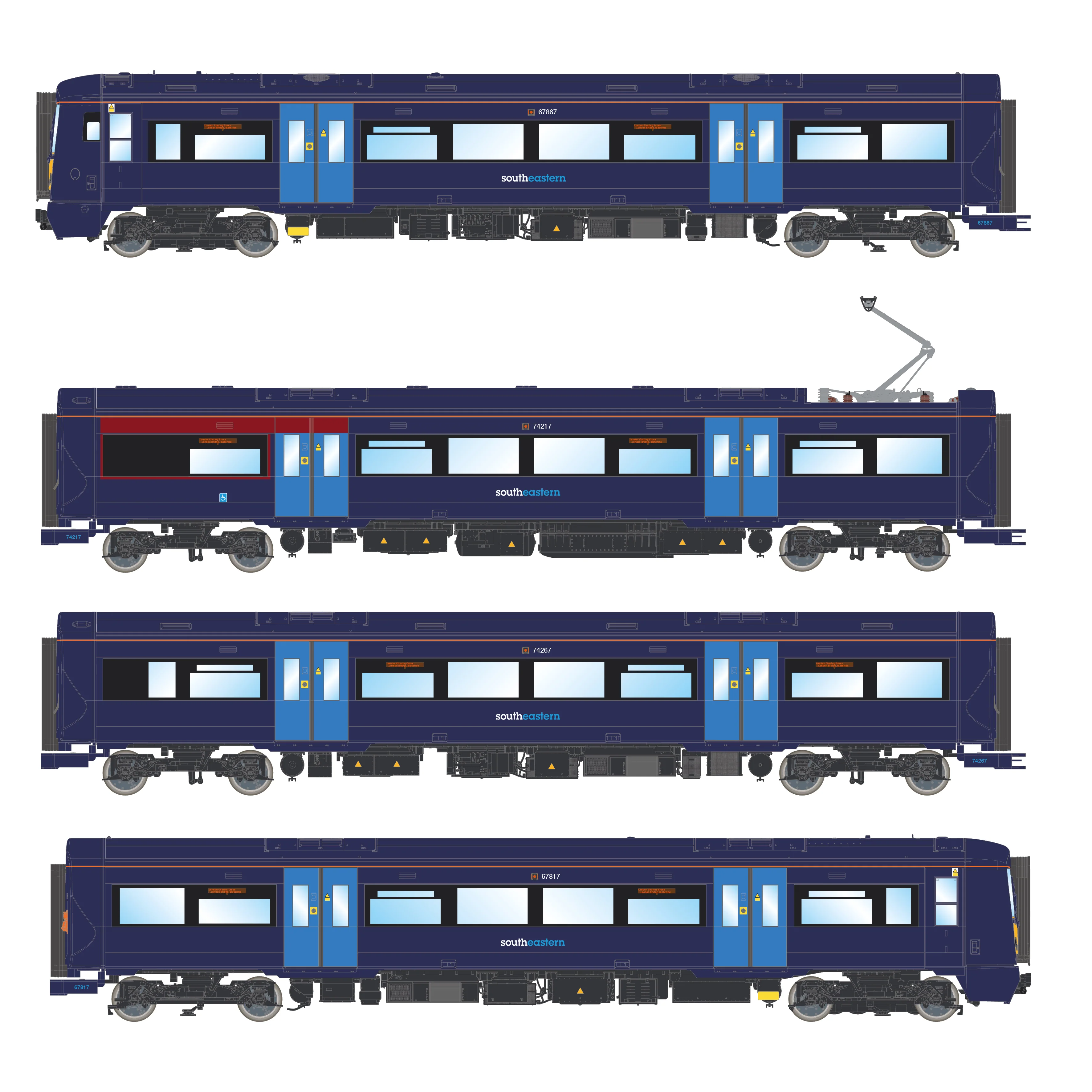 ACC3056-DCC Class 375 'Electrostar' 4-car EMU 375617 SouthEastern Dark Blue - DCC Sound