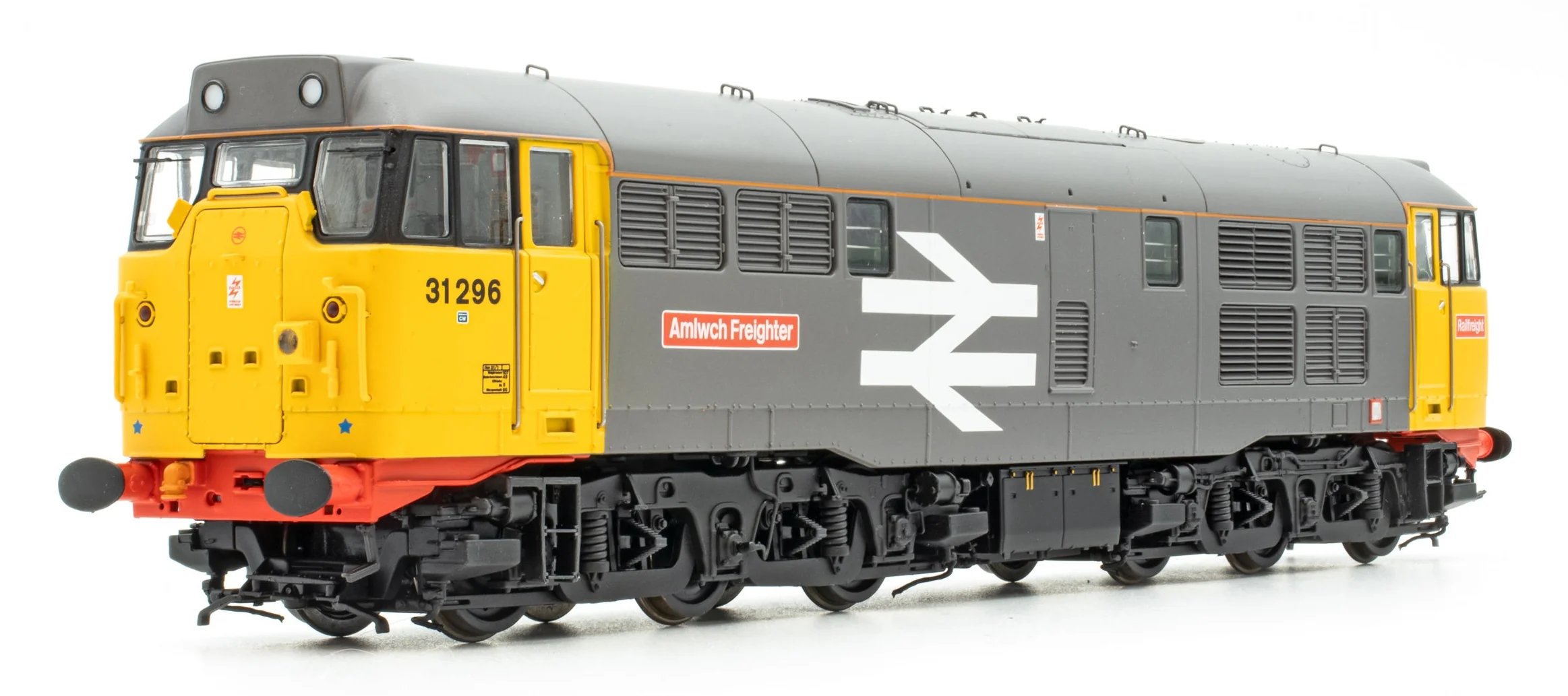 ACC3384-DCC Class 31 31296 Railfreight Grey with Orange Cantrail Stripe 'Amlwch Freighter / Trên Nwyddau Amlwch' Diesel Locomotive - DCC Sound