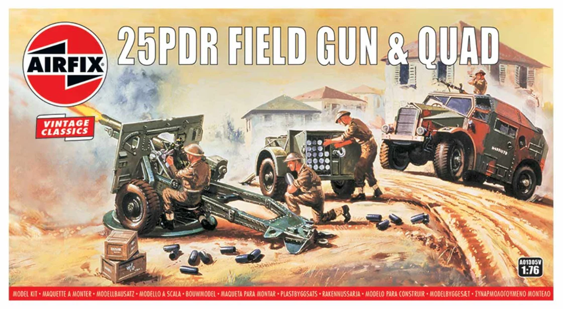 A01305V 25PDR Field Gun & Quad Model Kit