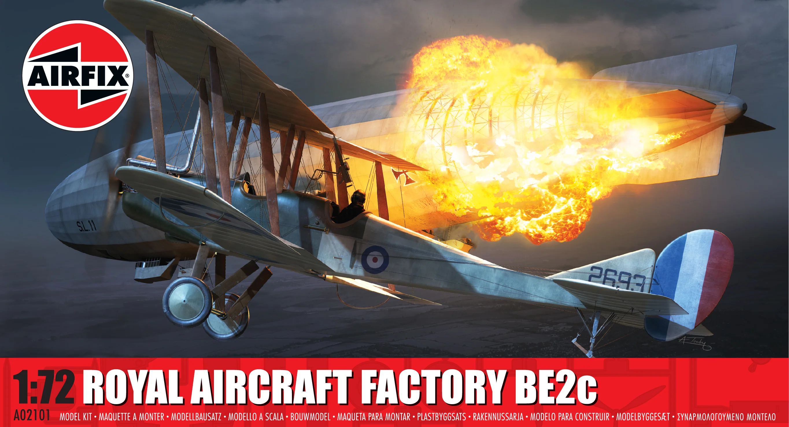 A02101 Royal Aircraft Factory BE2c Model Kit - Image 7