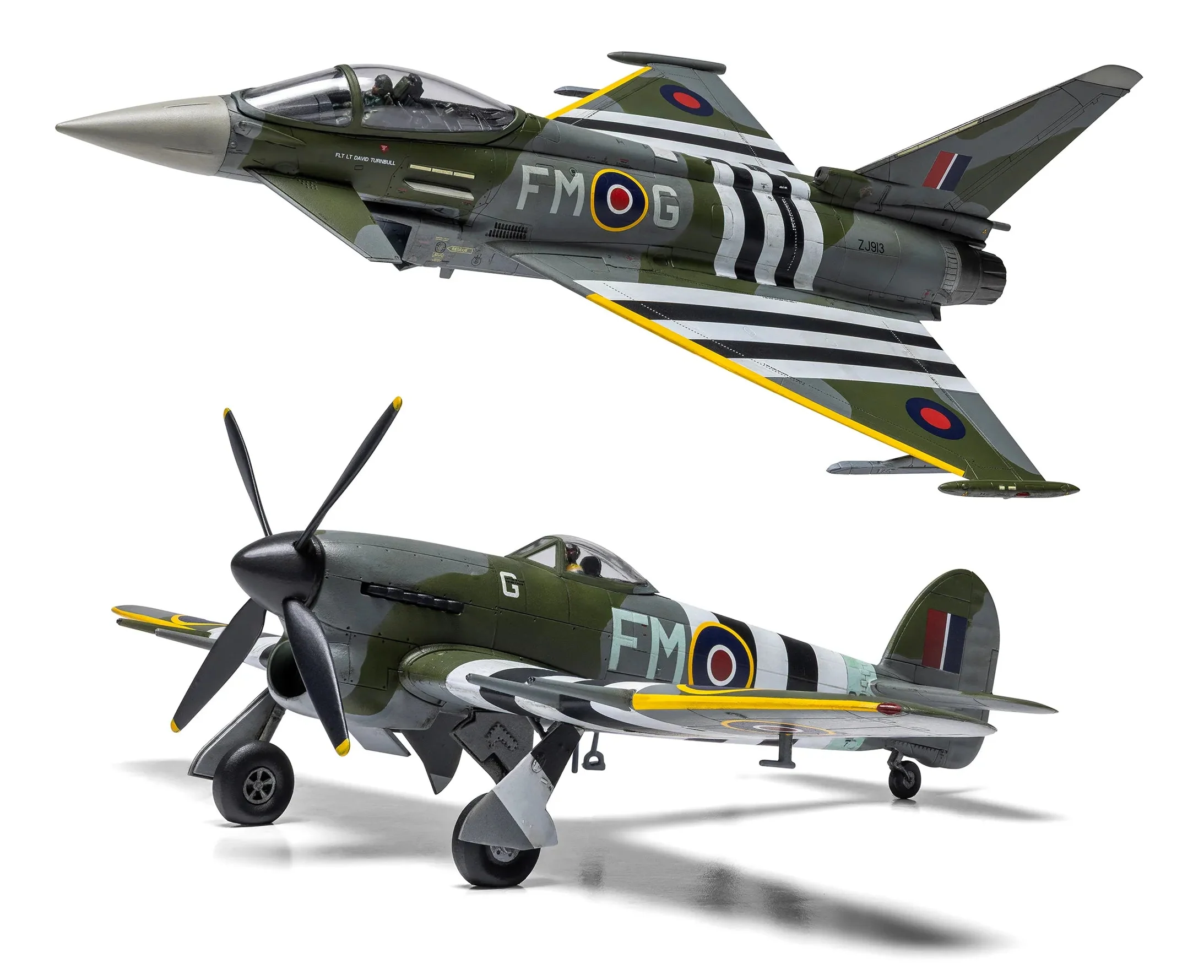 A40001 Eurofighter Typhoon FGR.4 "Moggy" & Hawker Typhoon Mk.IB - Twin Pack Model Kit - Image 3