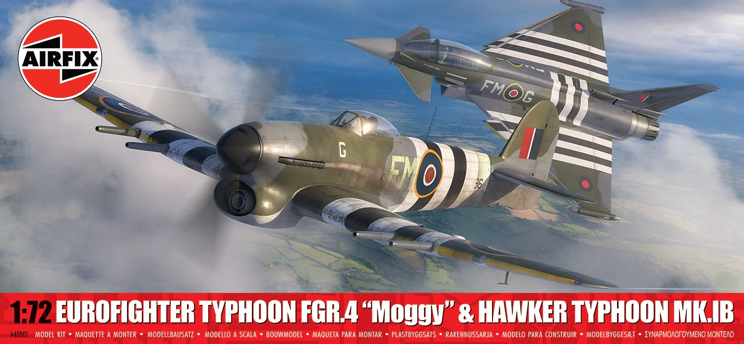 A40001 Eurofighter Typhoon FGR.4 "Moggy" & Hawker Typhoon Mk.IB - Twin Pack Model Kit - Image 7