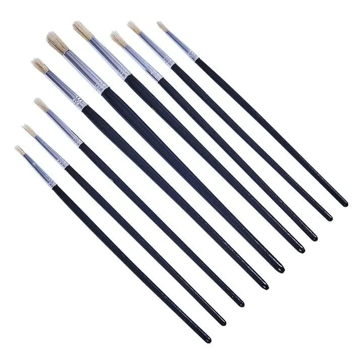 AM-S4135 9 Piece round tip art brush set