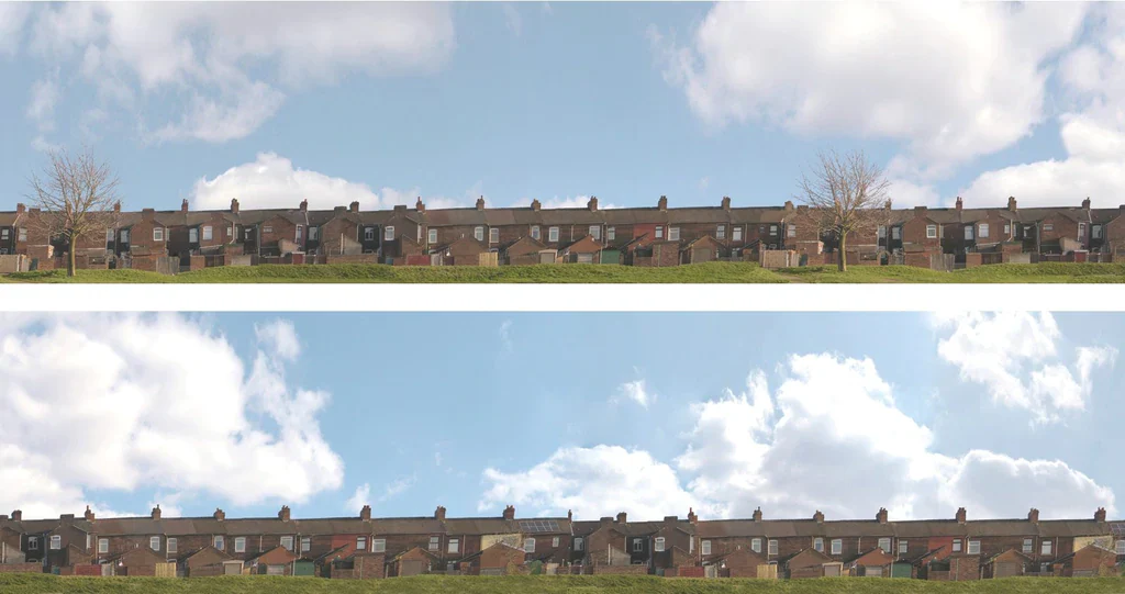 95277 Art Printers Terraced House Backs OO Gauge 15" High Backscene