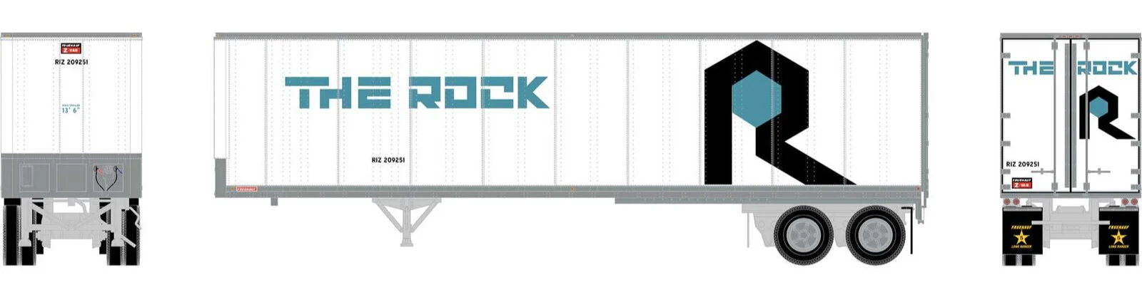 ATH16130 HO RTR 40' Fruehauf Trailer, The Rock/RIZ #209251 - Image 2