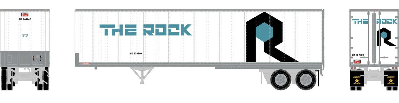 ATH16131 HO RTR 40' Fruehauf Trailer, The Rock/RIZ #209260 - Image 2