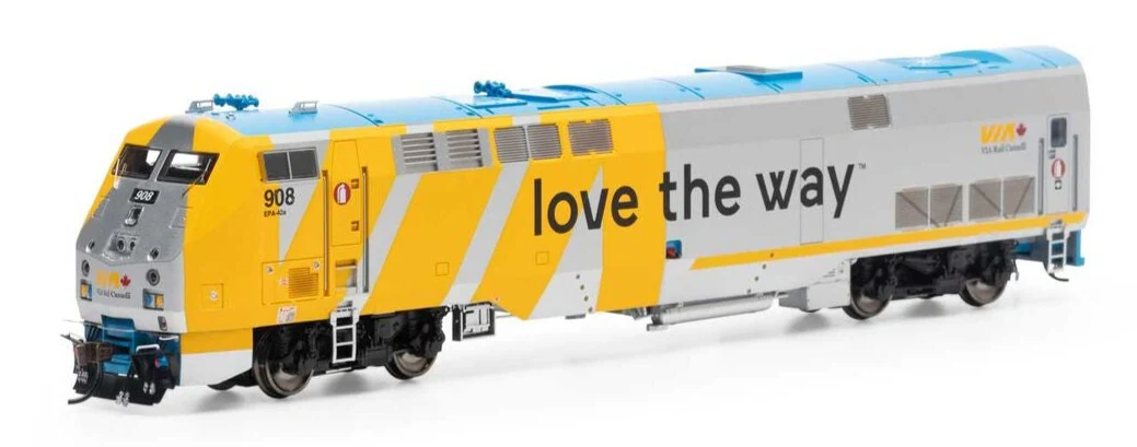 ATHG81331 HO P42DC Locomotive With DCC & Sound, VIA, Love The Way #908 Diesel Locomotive - DCC Sound
