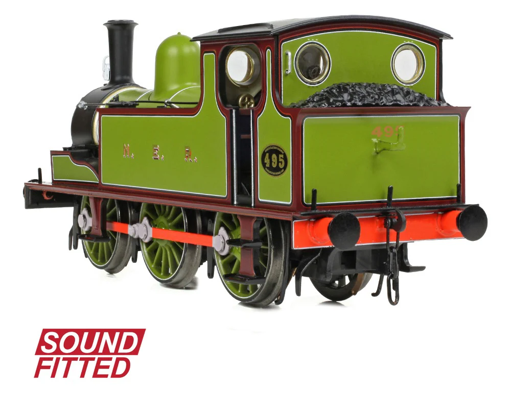 31-065SF NER E (J71) 495 NER Lined Green & Maroon Steam Tank Locomotive - DCC Sound - Image 3