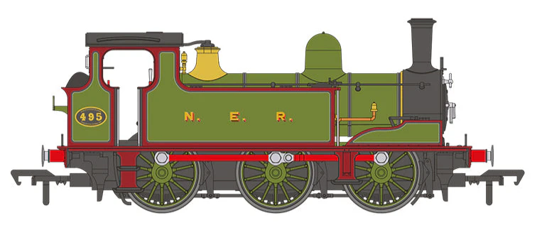 31-065 NER E (J71) 495 NER Lined Green & Maroon Steam Tank Locomotive - Image 9