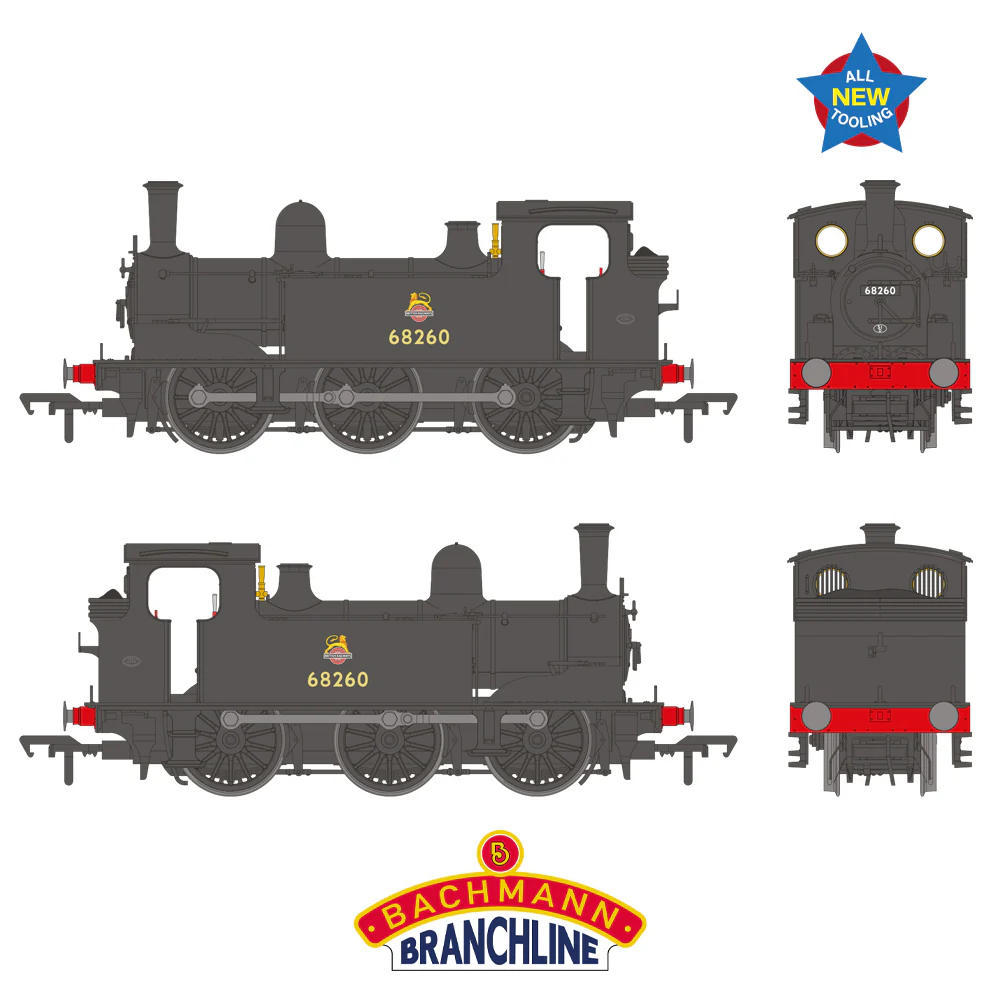 31-069 NER E (J71) 68260 BR Black (Early Emblem) Steam Tank Locomotive - Image 7
