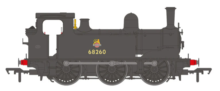 31-069SF NER E (J71) 68260 BR Black (Early Emblem) Steam Tank Locomotive - DCC Sound - Image 9