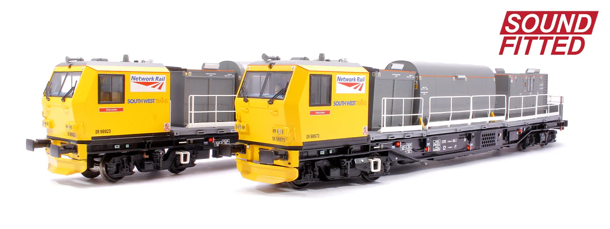 31-578SF Windhoff MPV 2-Car Set Network Rail Yellow Nos. DR98923 and DR989 - DCC Sound