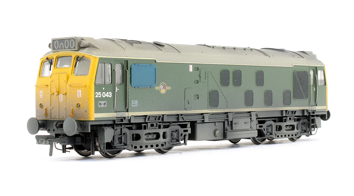 Pre-Owned 32-331 Class 25043 BR Green Full Yellow Ends Diesel Locomotive (Weathered) - DCC Fitted