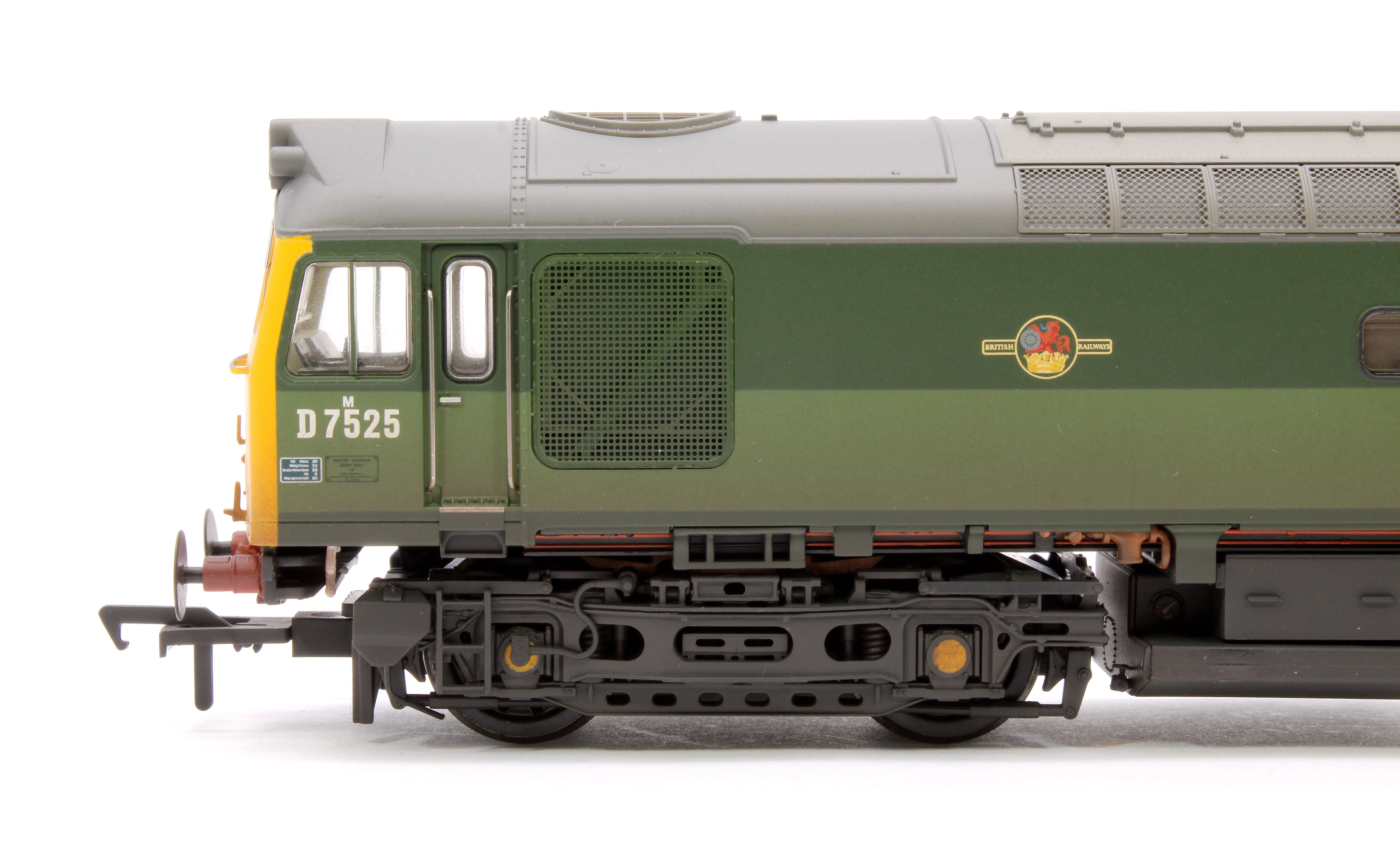 32-342SF Class 25/2 D7525 BR Two-Tone Green (Full Yellow Ends) Diesel Locomotive - DCC Sound & Weathered - Image 7