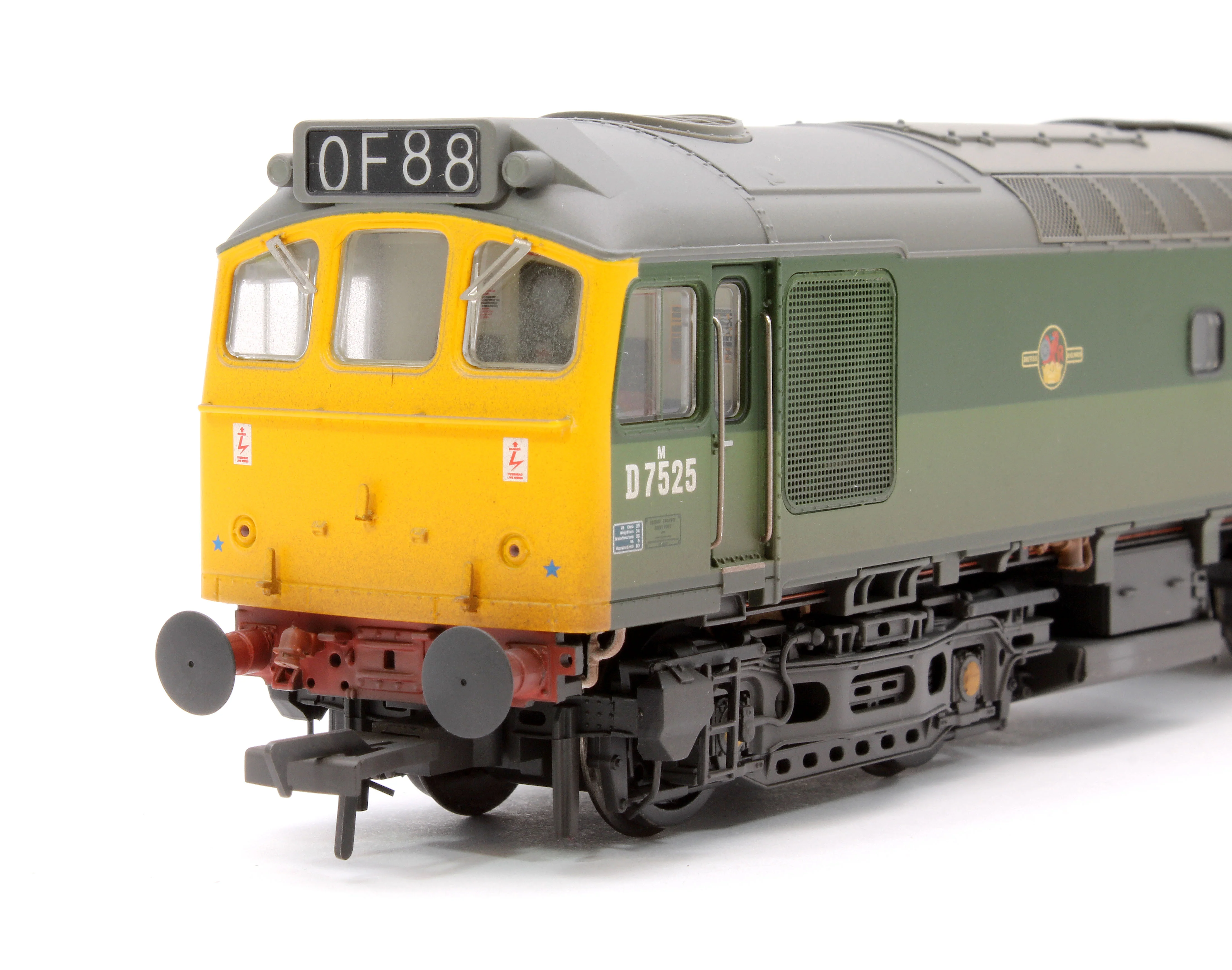 32-342SF Class 25/2 D7525 BR Two-Tone Green (Full Yellow Ends) Diesel Locomotive - DCC Sound & Weathered - Image 9