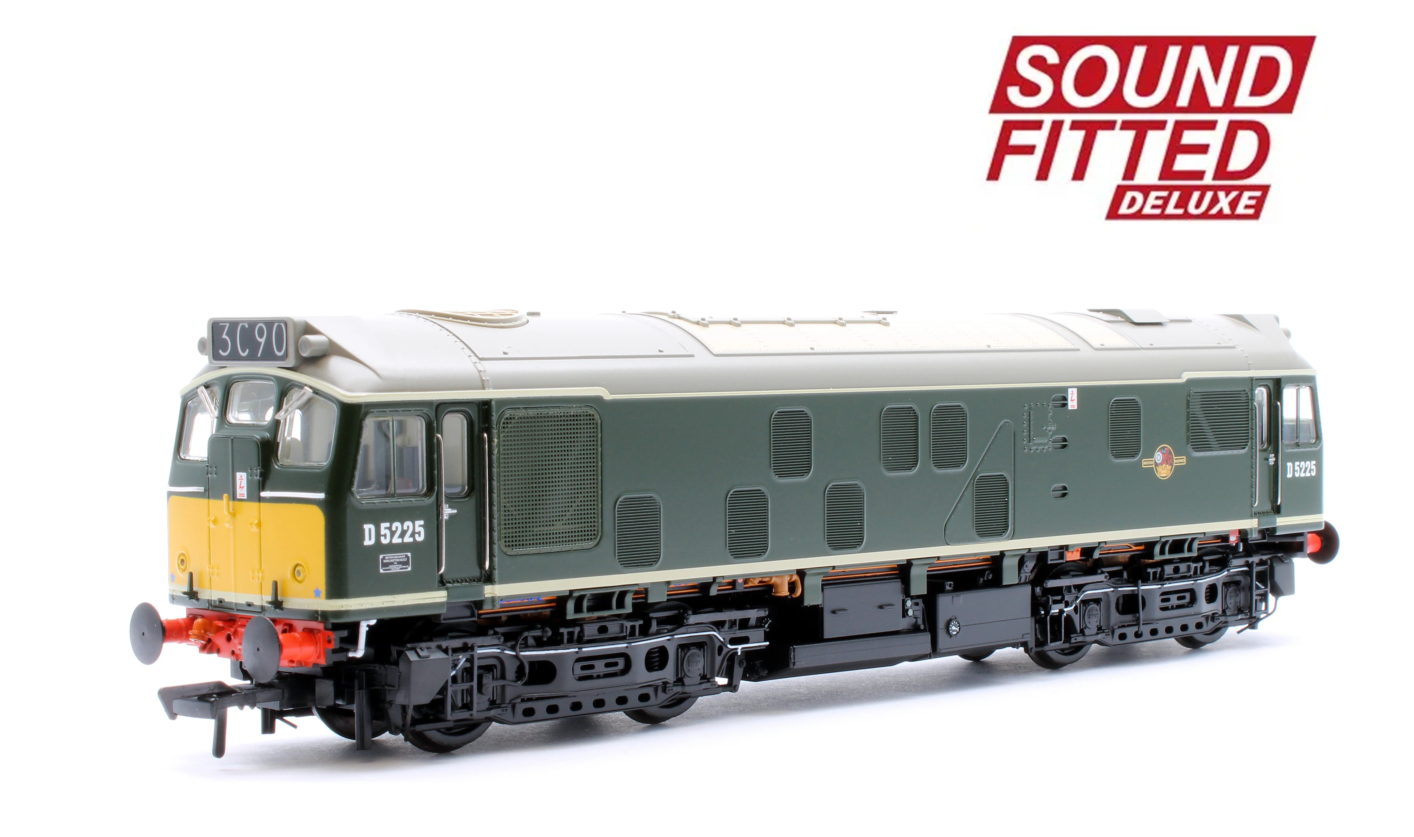32-343SFX Class 25/1 D5225 BR Green (Small Yellow Panels) Diesel Locomotive - DCC Sound Deluxe