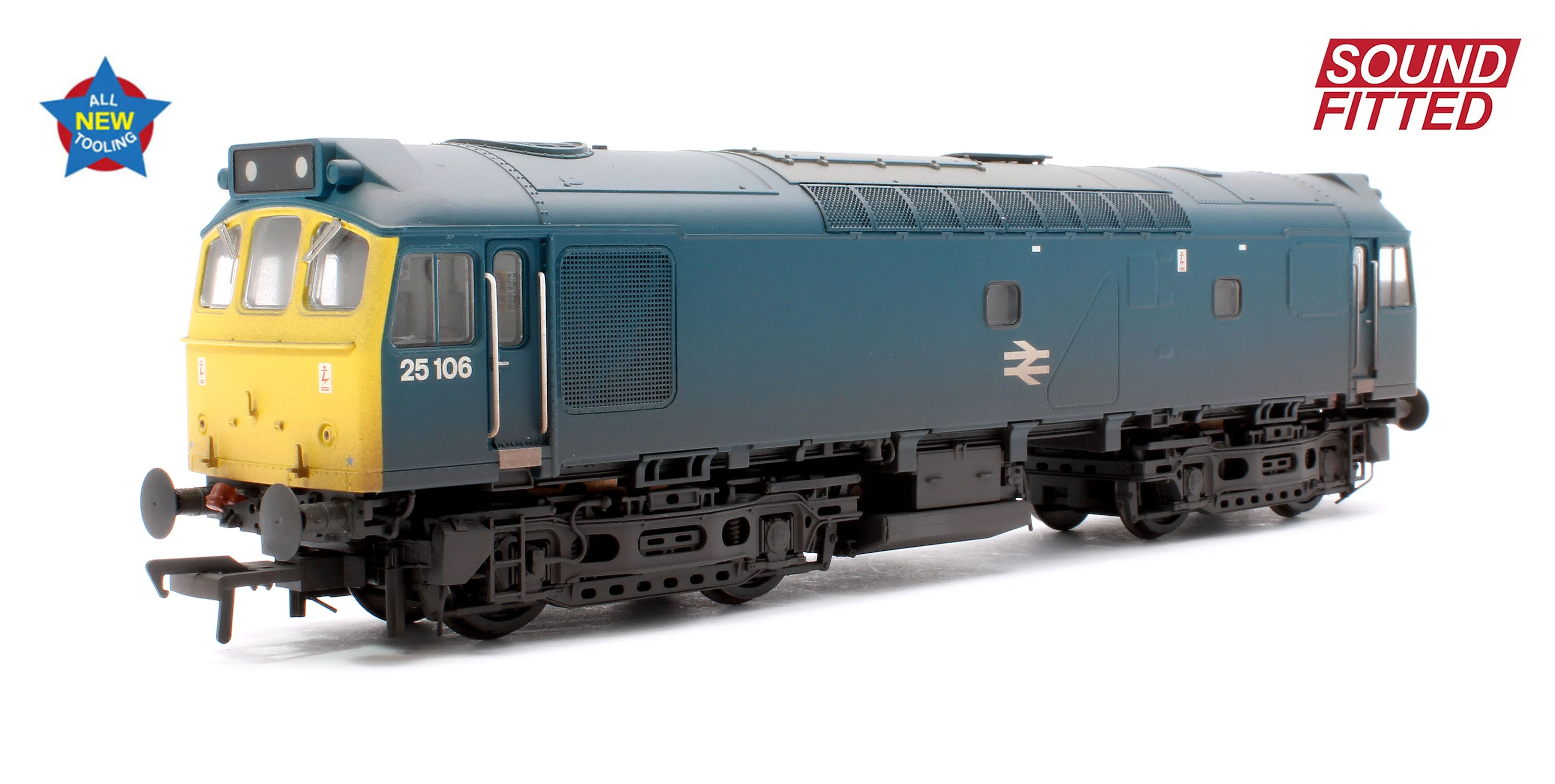 32-346SF Class 25/2 25106 BR Blue Diesel Locomotive - DCC Sound & Weathered