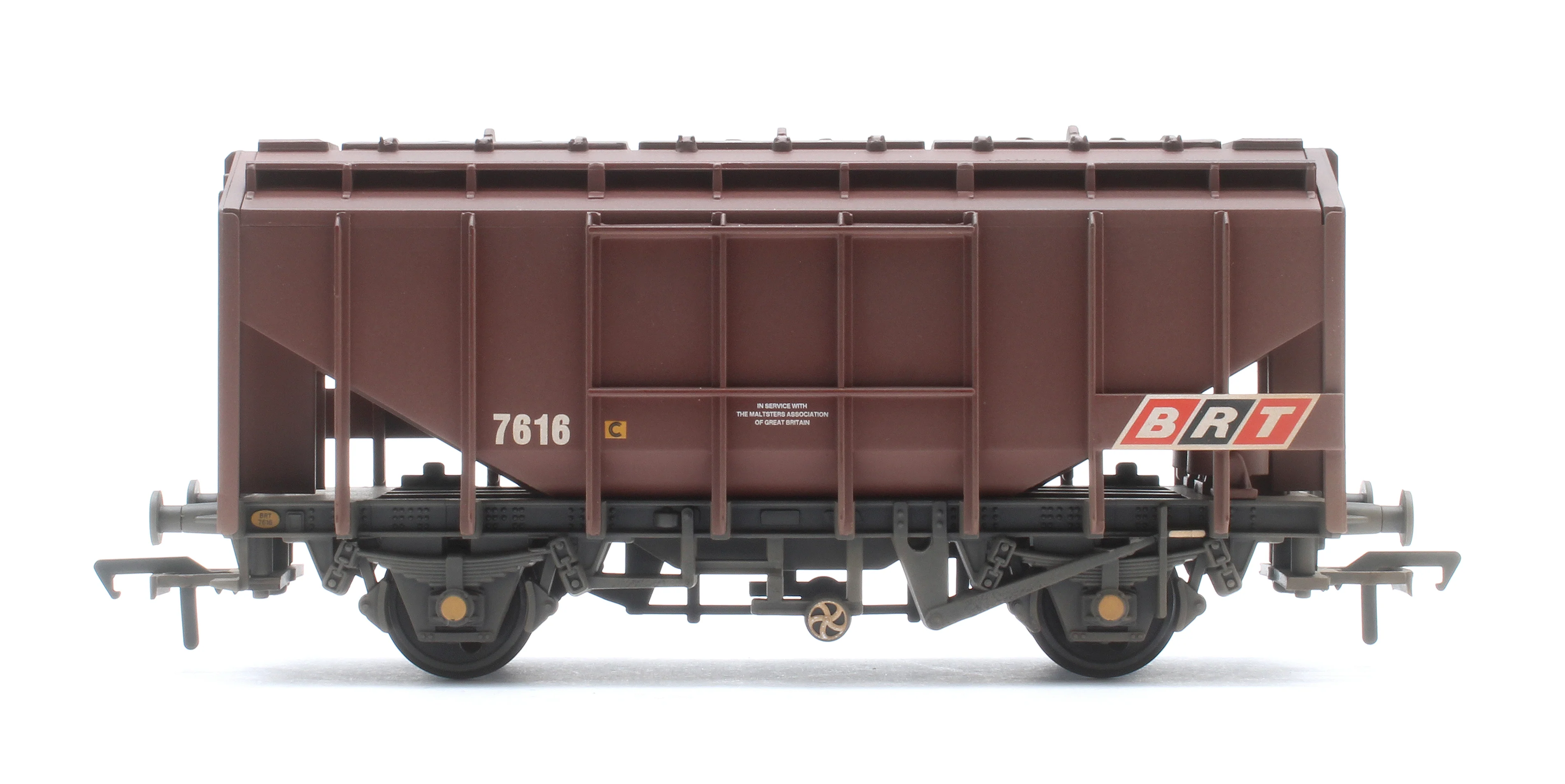 33-131B 35 Ton PAV Bulk Grain Wagon BRT Brown No. 7616 - Weathered - Image 4