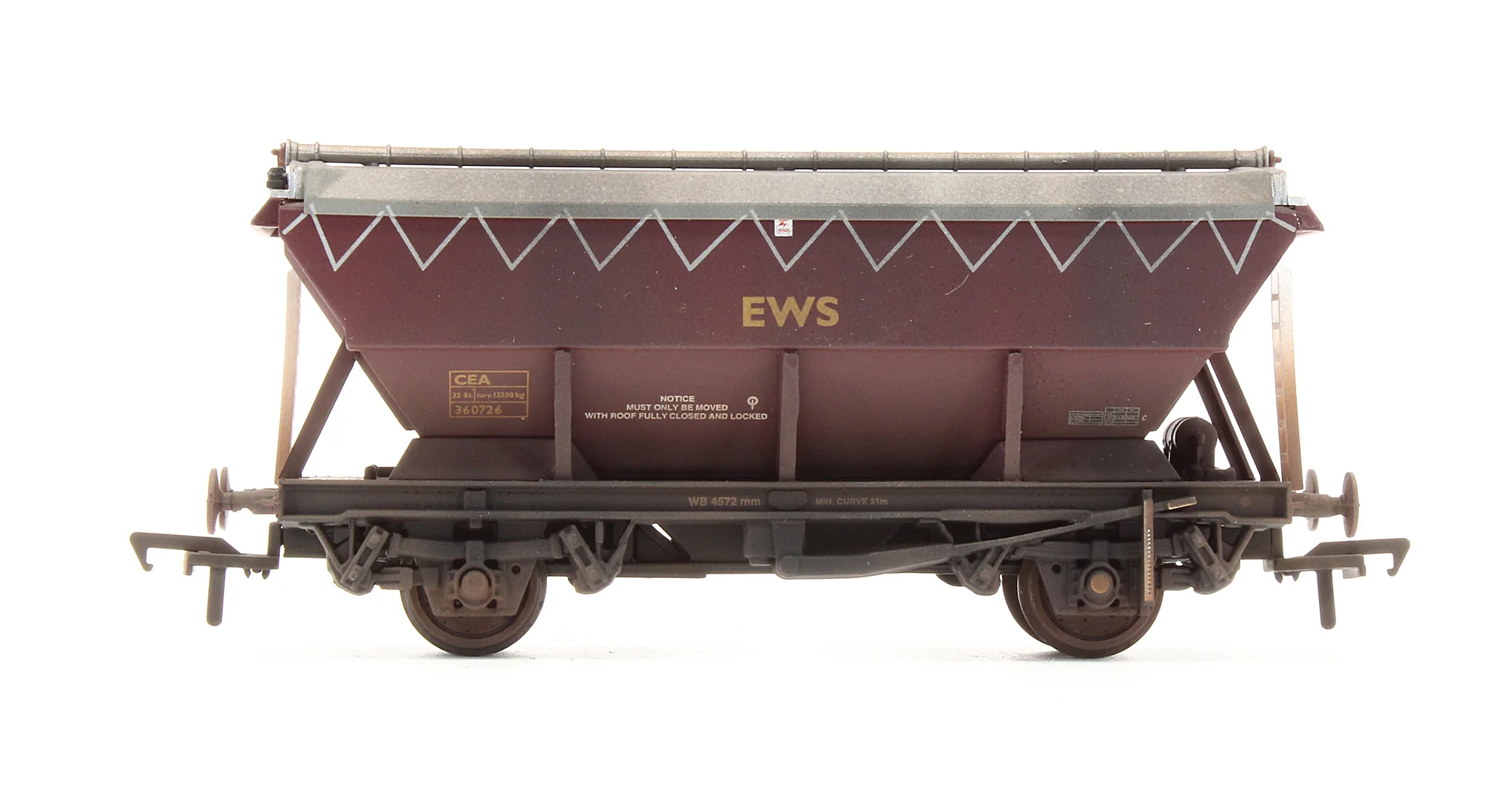Pre-Owned 33-576 CEA EWS Covered Hopper Wagon '360726' - Custom Weathered - Image 3