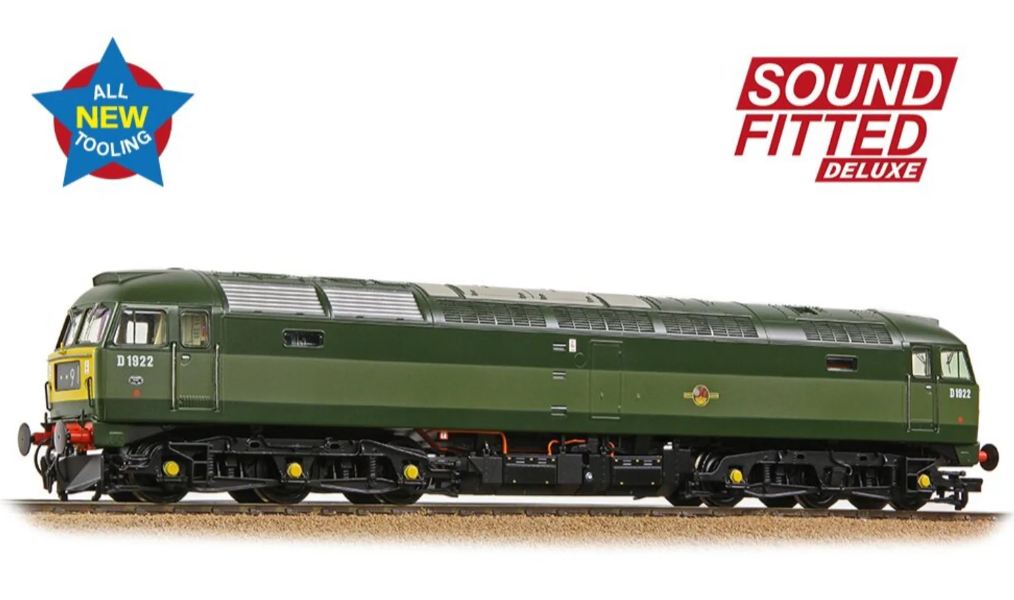 35-410ASFX Class 47/0 D1922 BR Two-Tone Green (Small Yellow Panels) Diesel Locomotive - DCC Sound Deluxe