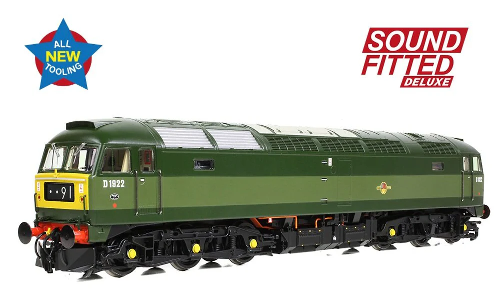 35-410ASFX Class 47/0 D1922 BR Two-Tone Green (Small Yellow Panels) Diesel Locomotive - DCC Sound Deluxe - Image 2