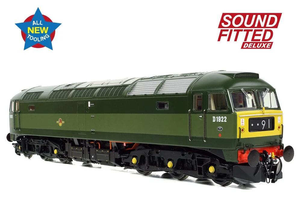 35-410ASFX Class 47/0 D1922 BR Two-Tone Green (Small Yellow Panels) Diesel Locomotive - DCC Sound Deluxe - Image 3