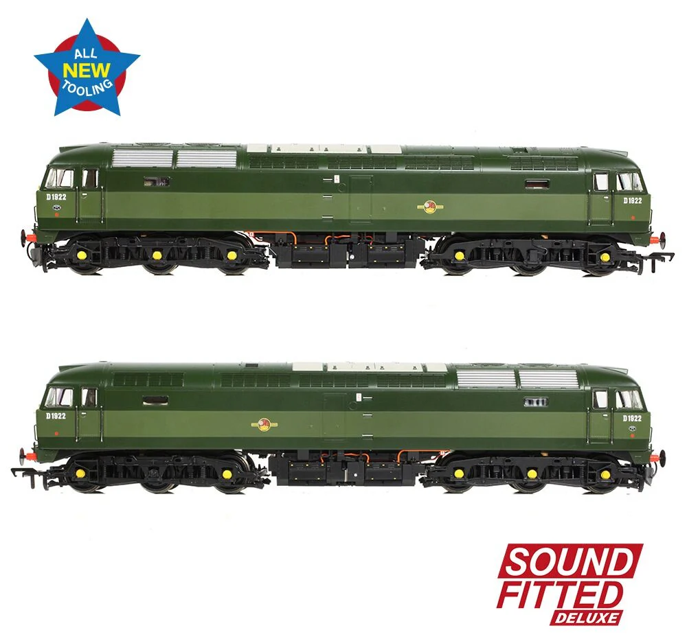 35-410ASFX Class 47/0 D1922 BR Two-Tone Green (Small Yellow Panels) Diesel Locomotive - DCC Sound Deluxe - Image 4