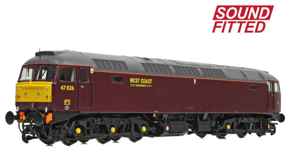 35-431SF Class 47/4 47826 WCRC Maroon Diesel Locomotive - DCC Sound - Image 3
