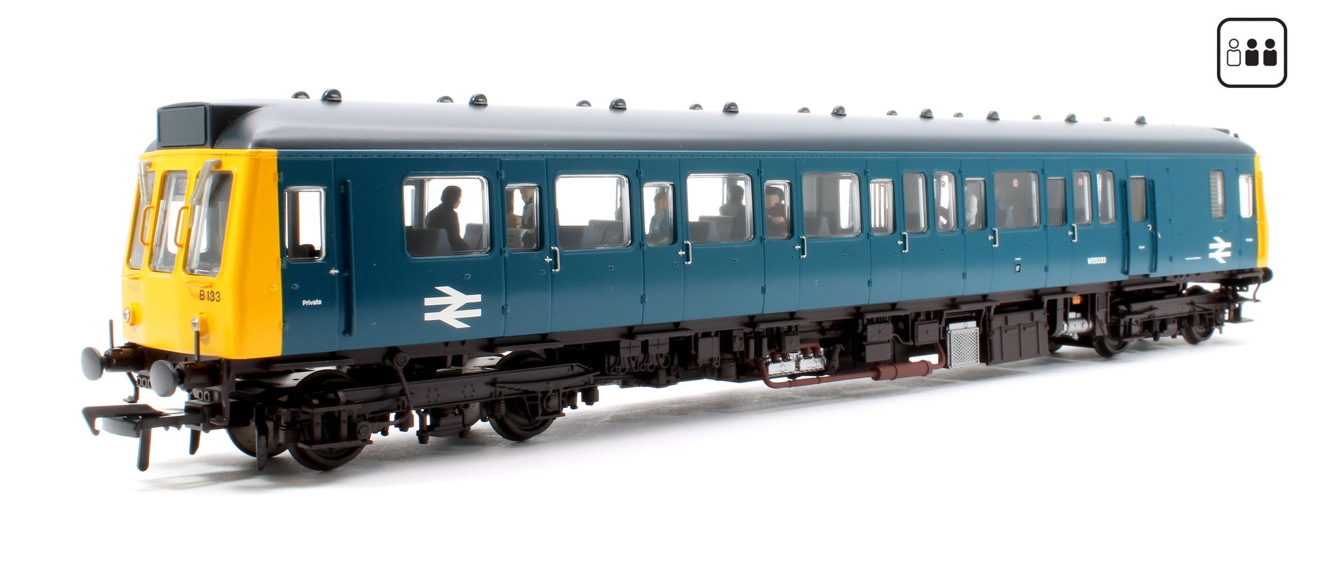 35-529PF Class 121 Single-Car DMU W55033 BR Blue - Fitted Passengers