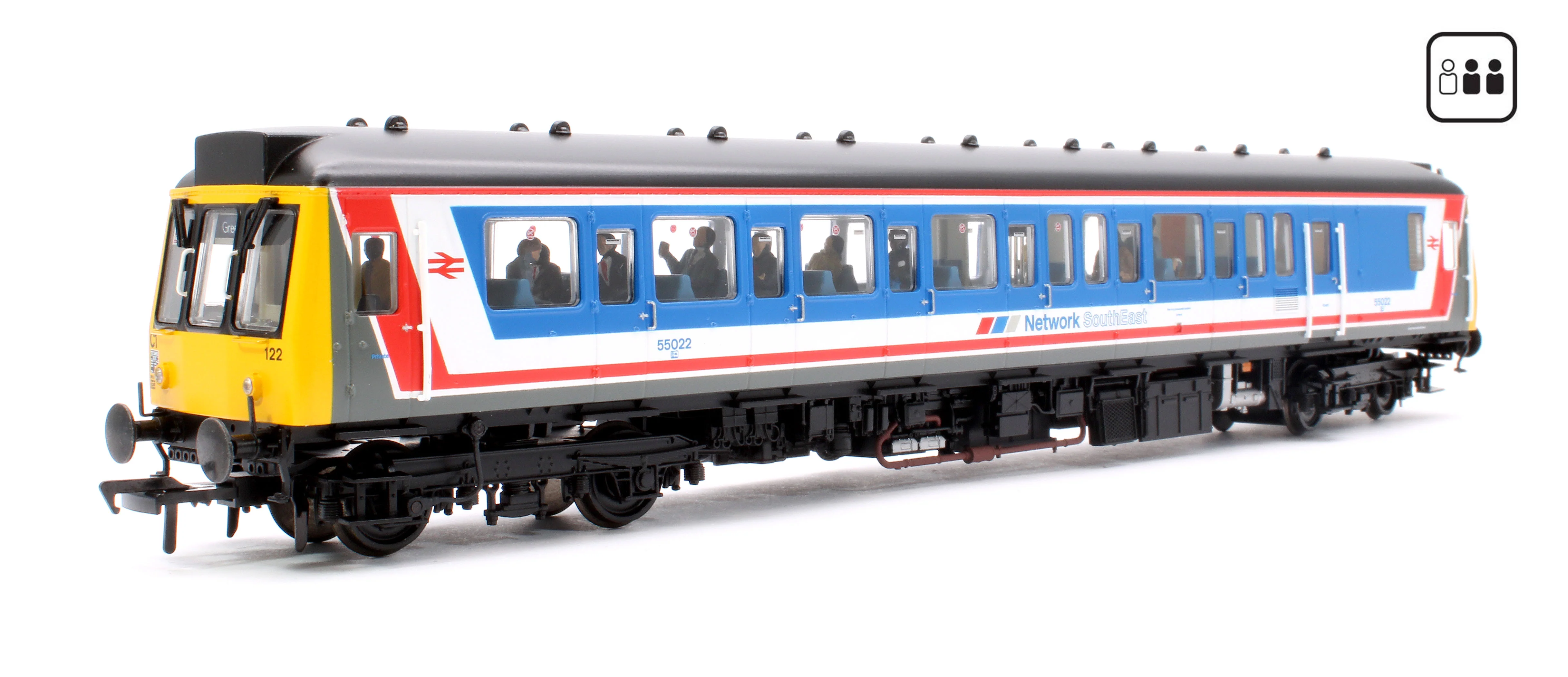 35-530PF Class 121 Single-Car DMU 55022 BR Network SouthEast (Original) - Fitted Passengers