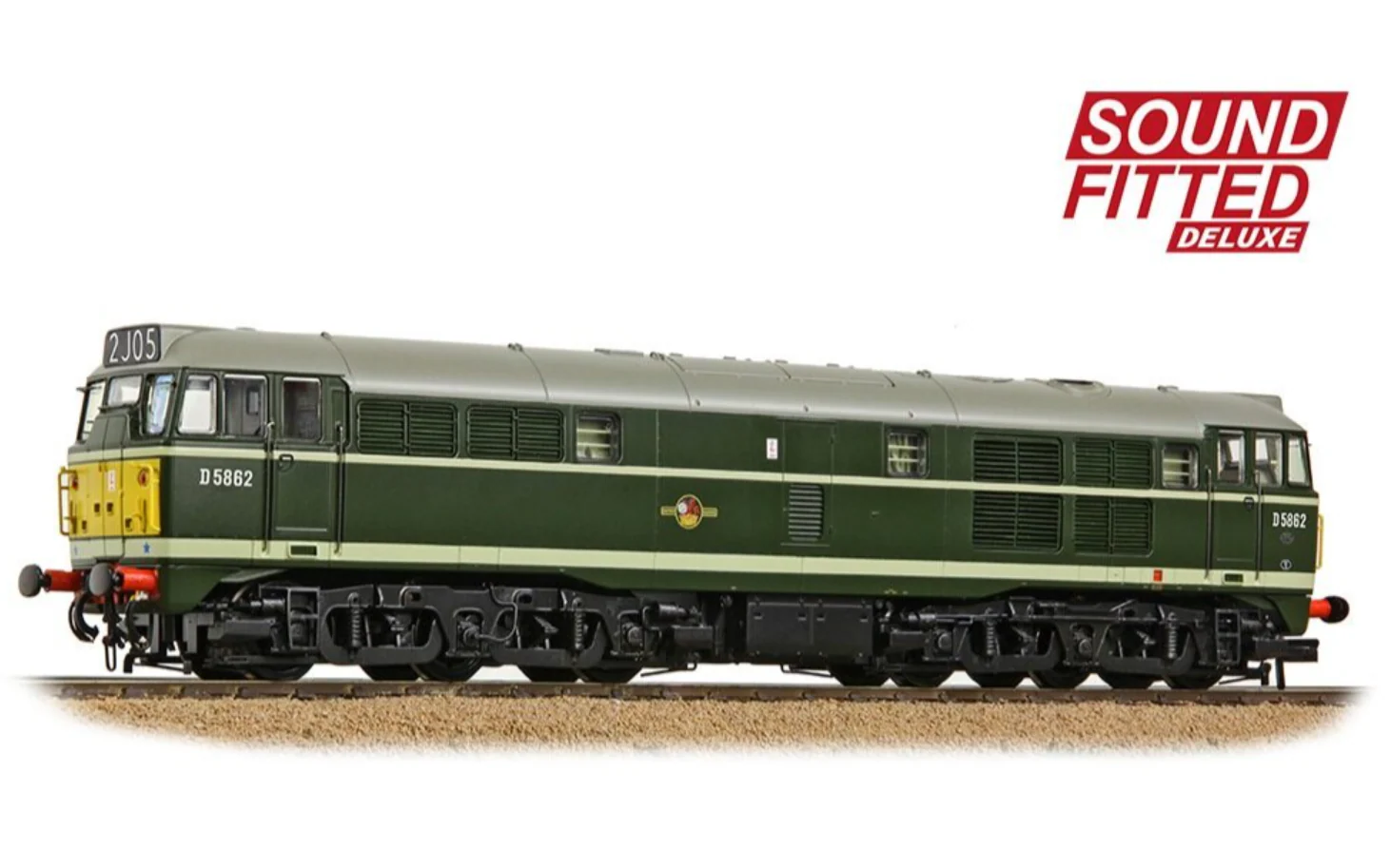 35-802ASFX Class 30 D5862 BR Green (Small Yellow Panels) Diesel Locomotive - DCC Sound Deluxe