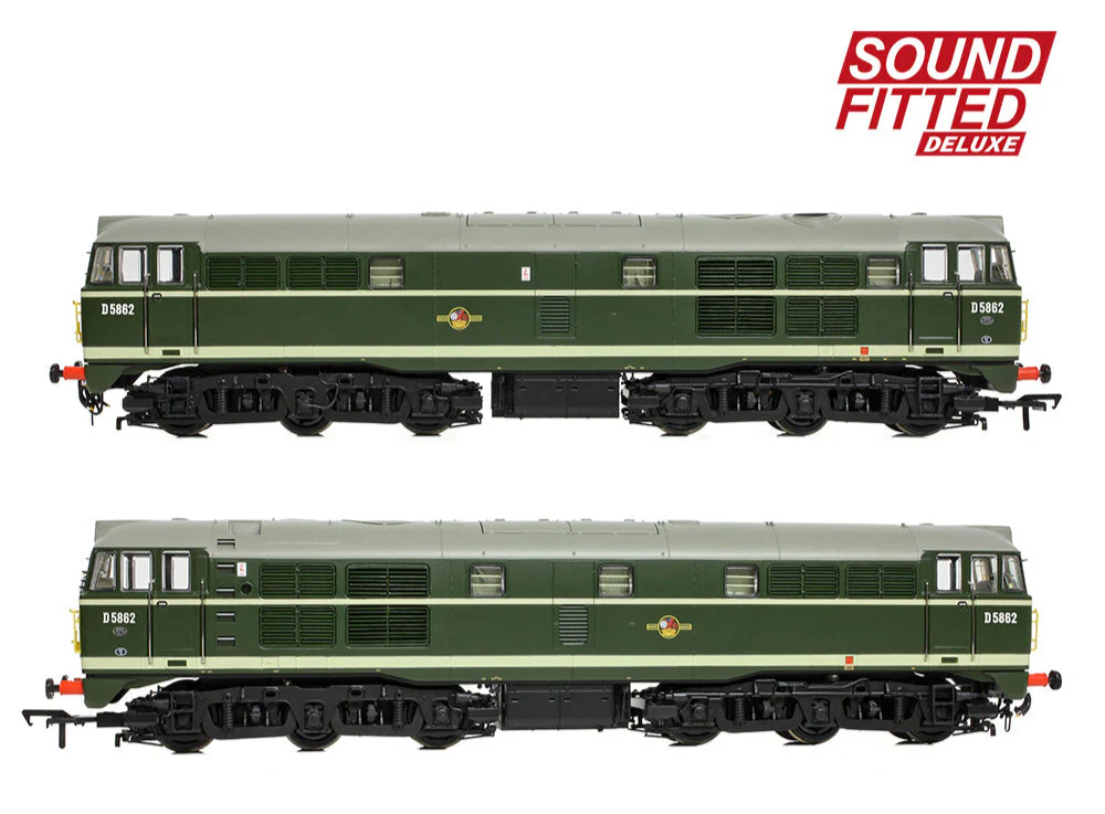 35-802ASFX Class 30 D5862 BR Green (Small Yellow Panels) Diesel Locomotive - DCC Sound Deluxe - Image 2
