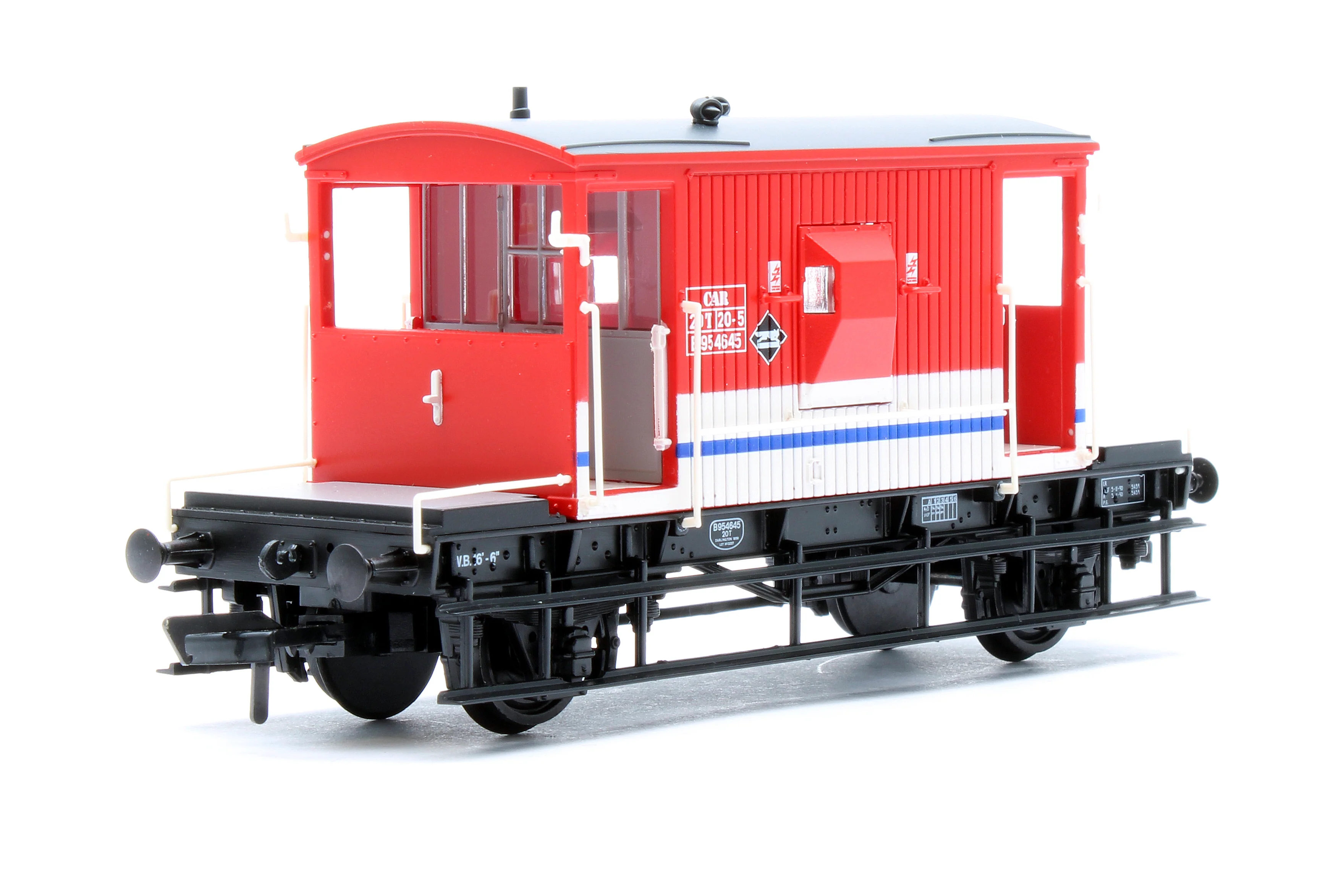 37-541 BR 20T Brake Van London Transport Barrier Vehicle Red & White B954645 - Image 2