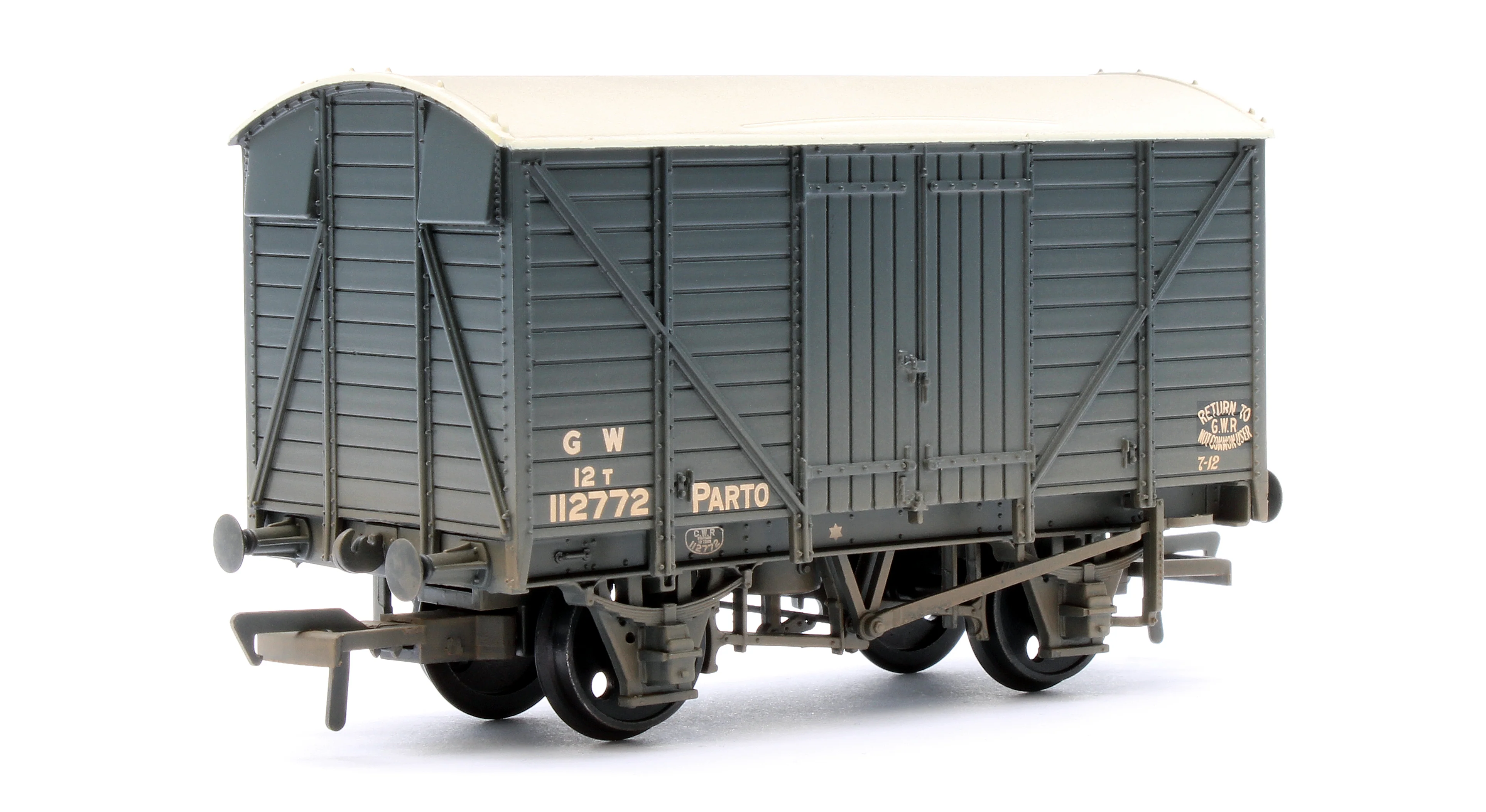 37-727B GWR 12T 'Parto' Ventilated Van 'Parto' GWR Grey 112772 - Weathered