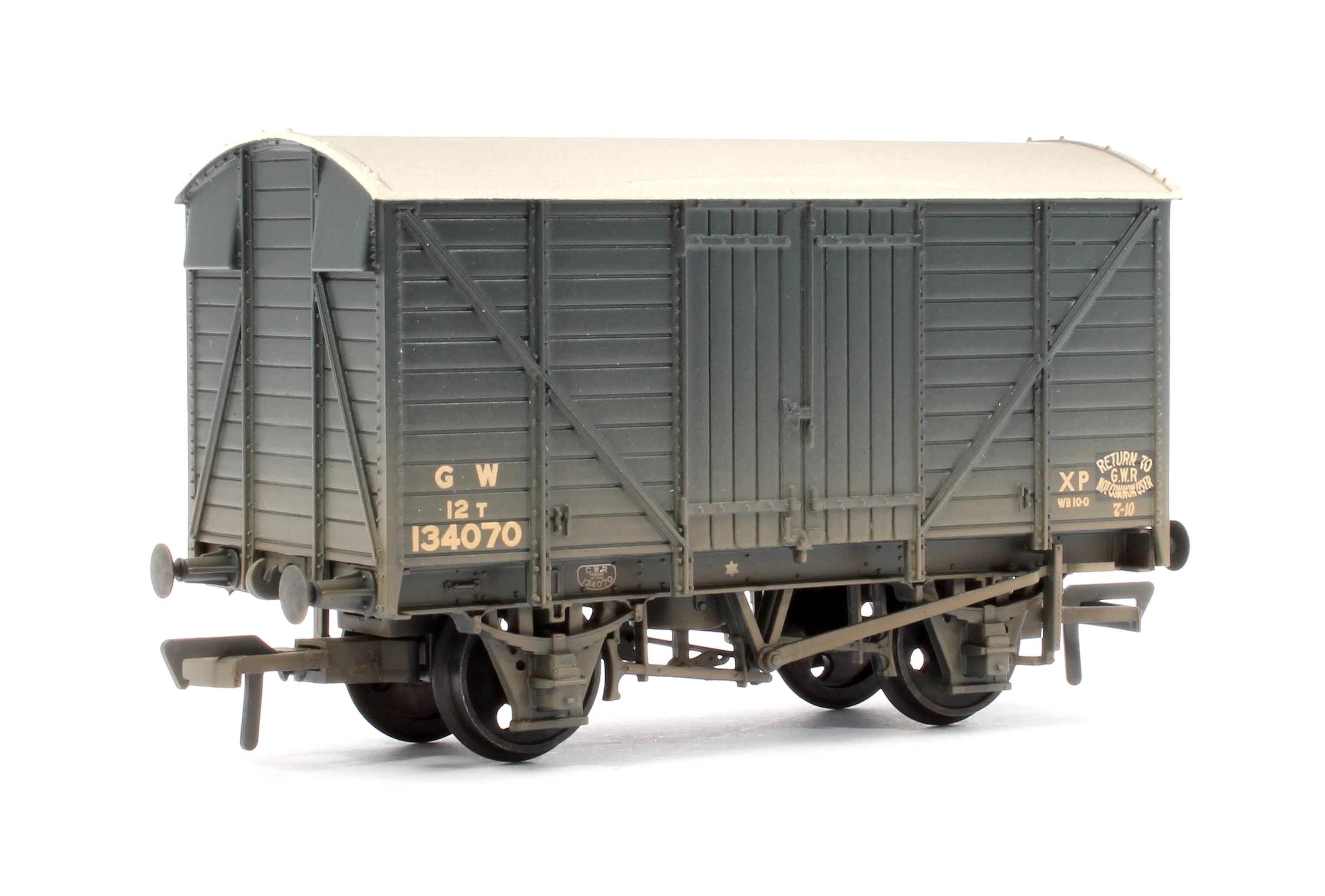37-730E GWR 12T Ventilated Van GWR Grey 134070 - Weathered