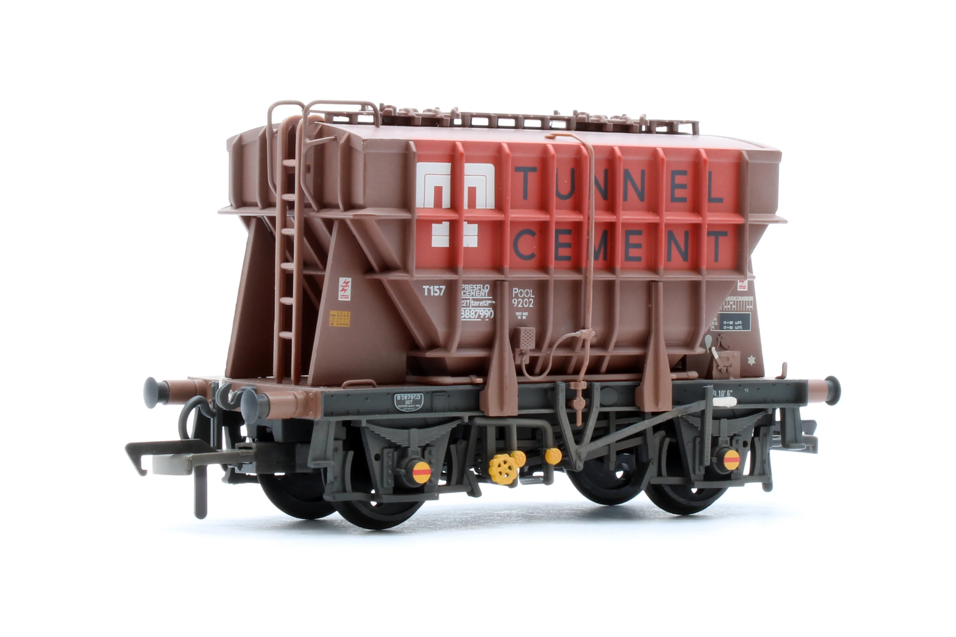 38-274 BR 22T CPV Presflo Bulk Powder Wagon BR Bauxite 'Tunnel Cement' No.B887990 - Weathered - Image 2