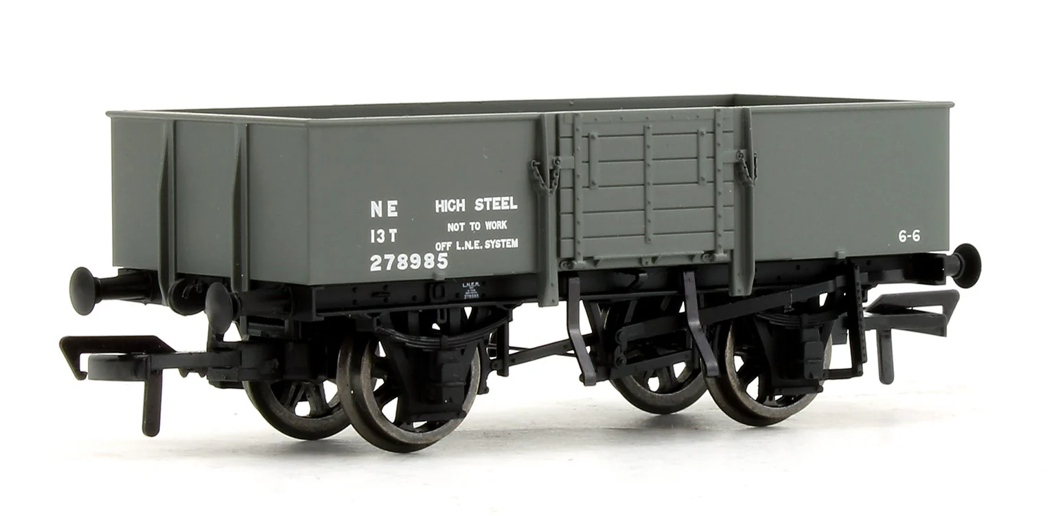 38-329A 13 Ton High Sided Steel Wagon with Wooden Door LNER Grey No.278985