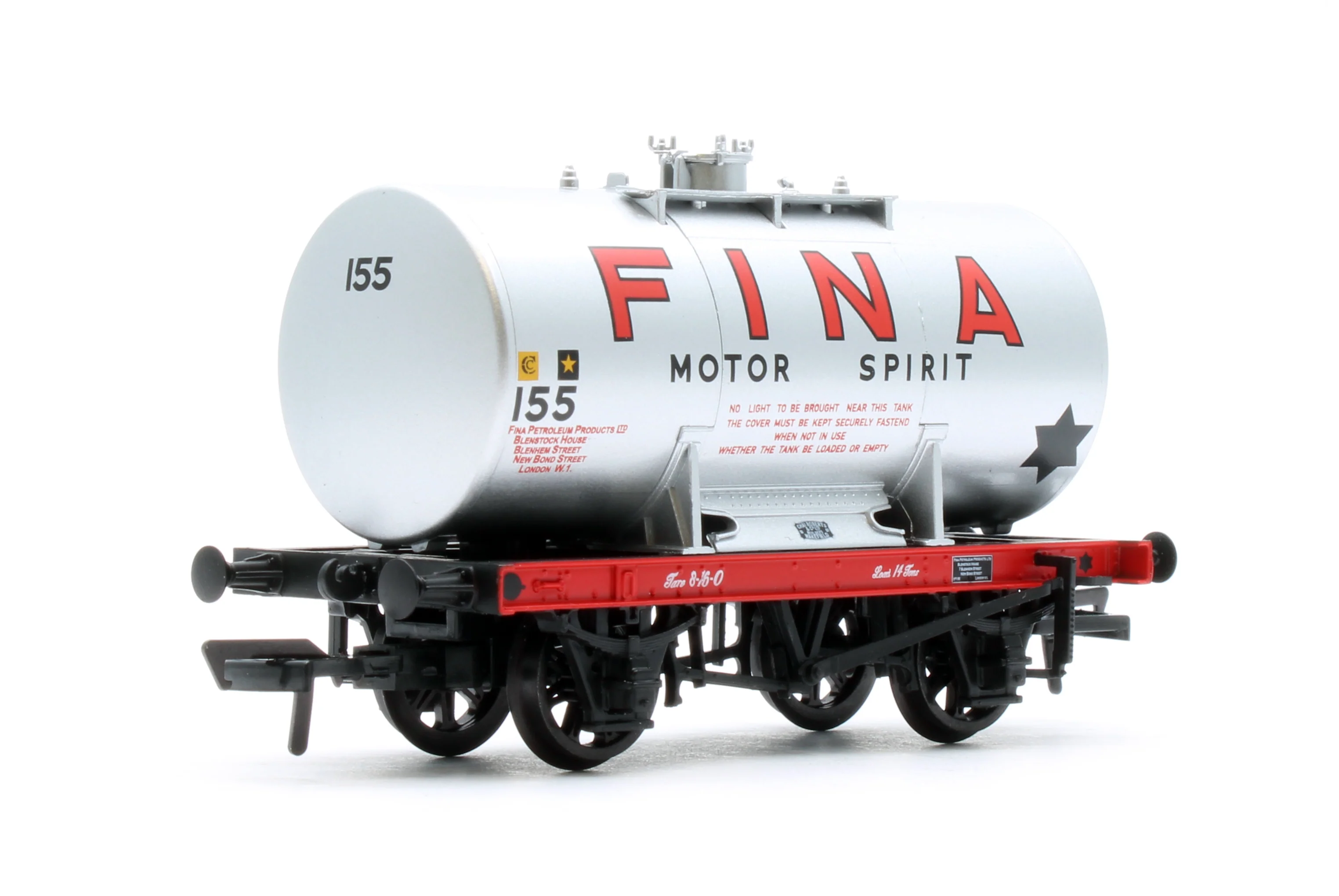 38-781 14T Anchor-Mounted Tank Wagon 'Fina' Silver No.155